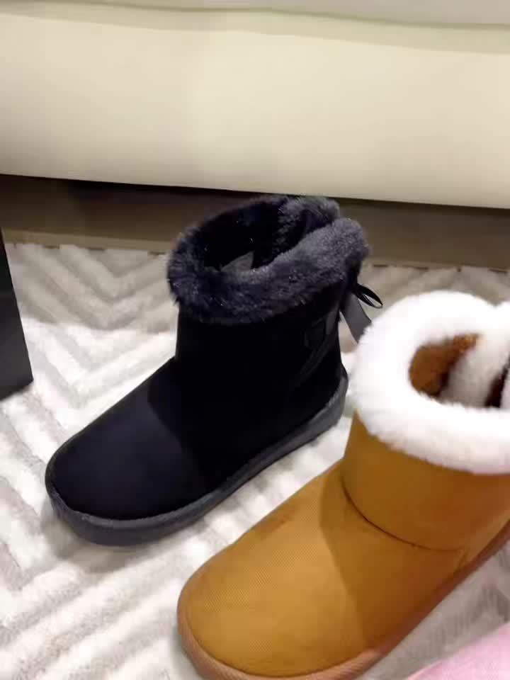 -Lined Thick Warm Shoes, Thick-Soled Comfortable Fashion Kids' Short Snow Boots, Children's Shoes, Seasonal -Lined Warm Boots for Toddler Princesses