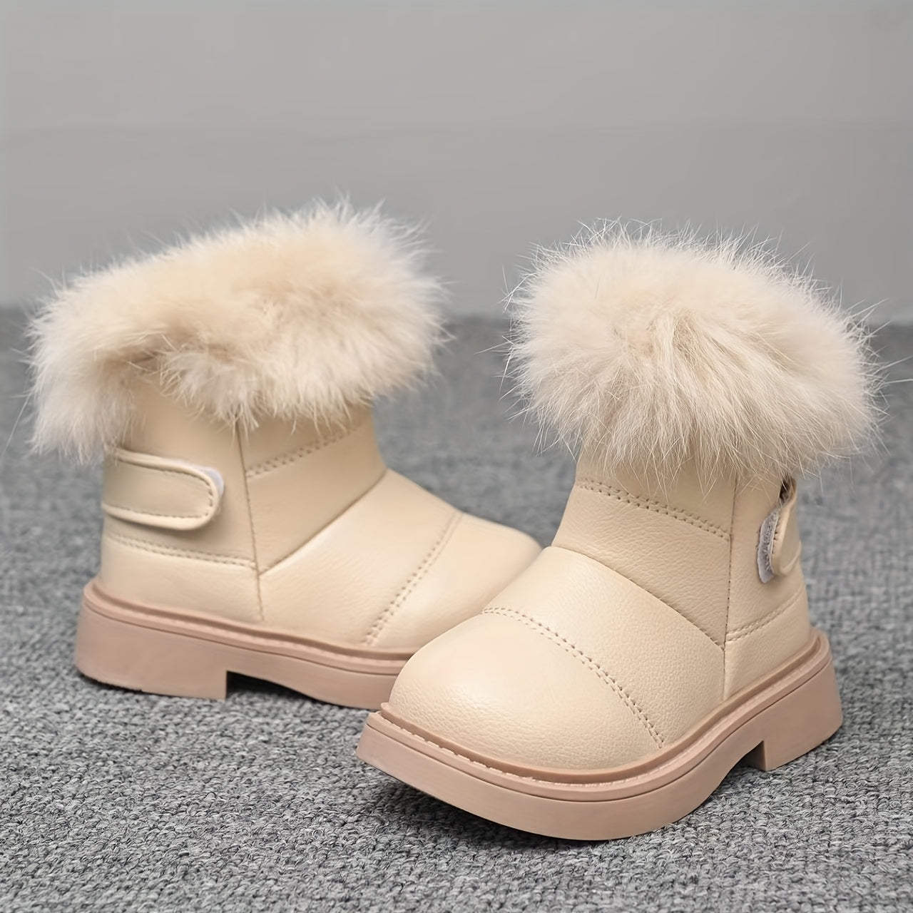 Fashion Comfortable Kids' Snow Boots, Thickened Warm Short Boots for Boys and Girls, Winter -Lined Stylish Baby Boots, Toddler Boots