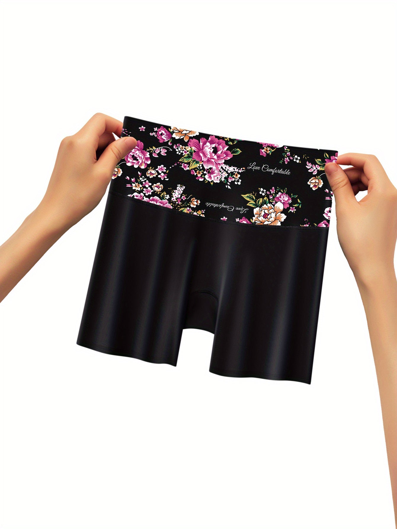 12pcs Elegant Random Flower Print Women'S Shorts Intimates - Comfortable and Soft Safety Panties - Lingerie & Underwear for Women