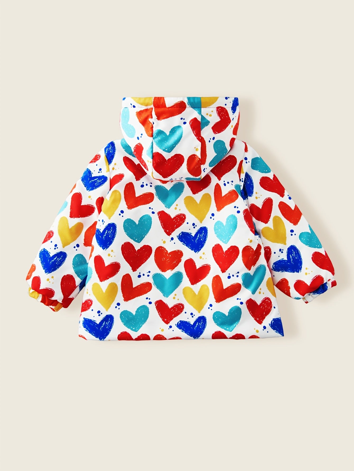 Girls' Cute Ski Suit Set - Winter Snow Jacket & Pants with Heart Print, Red Contrast Color Block, Hooded Jacket & Zipper Closure, Machine Washable Warm Outfit for Baby Girls & (Pink/White/) - Skiing & Snow