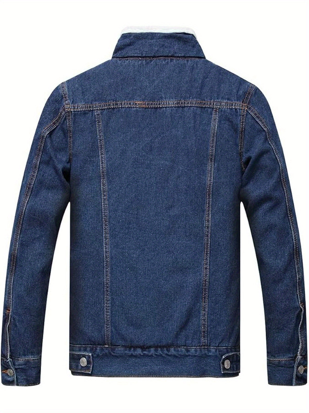 Men'S Fleece Lined Denim Jacket, Sherpa Lined Trucker Jean Coat For Cold Weather