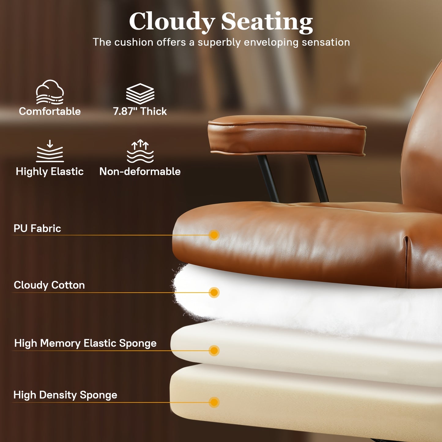 Oversized Modern Office Chair PU Leather, High Back Adjustable Desk Chair with Padded Armrests, Ergonomic Computer Chair for Home Office, Stylish Executive Chair with Lumbar Support