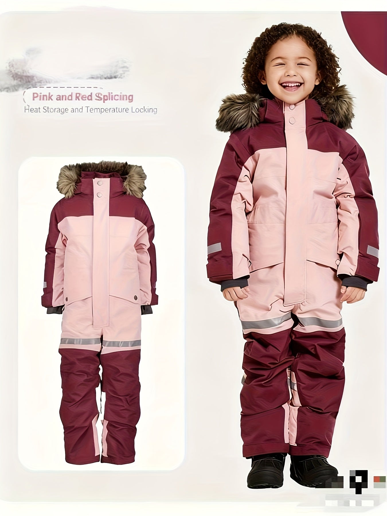 Boys' & Girls' Thickened Warm Windproof High Quality Snowboard Ski Suit Set - Full-Zip/Hooded One-Piece Winter Sports Outfit, Cold-Weather Clothing for Skiing, Ice Skating, Hockey, Birthdays & Christmas Gifts for & (Hand Wash