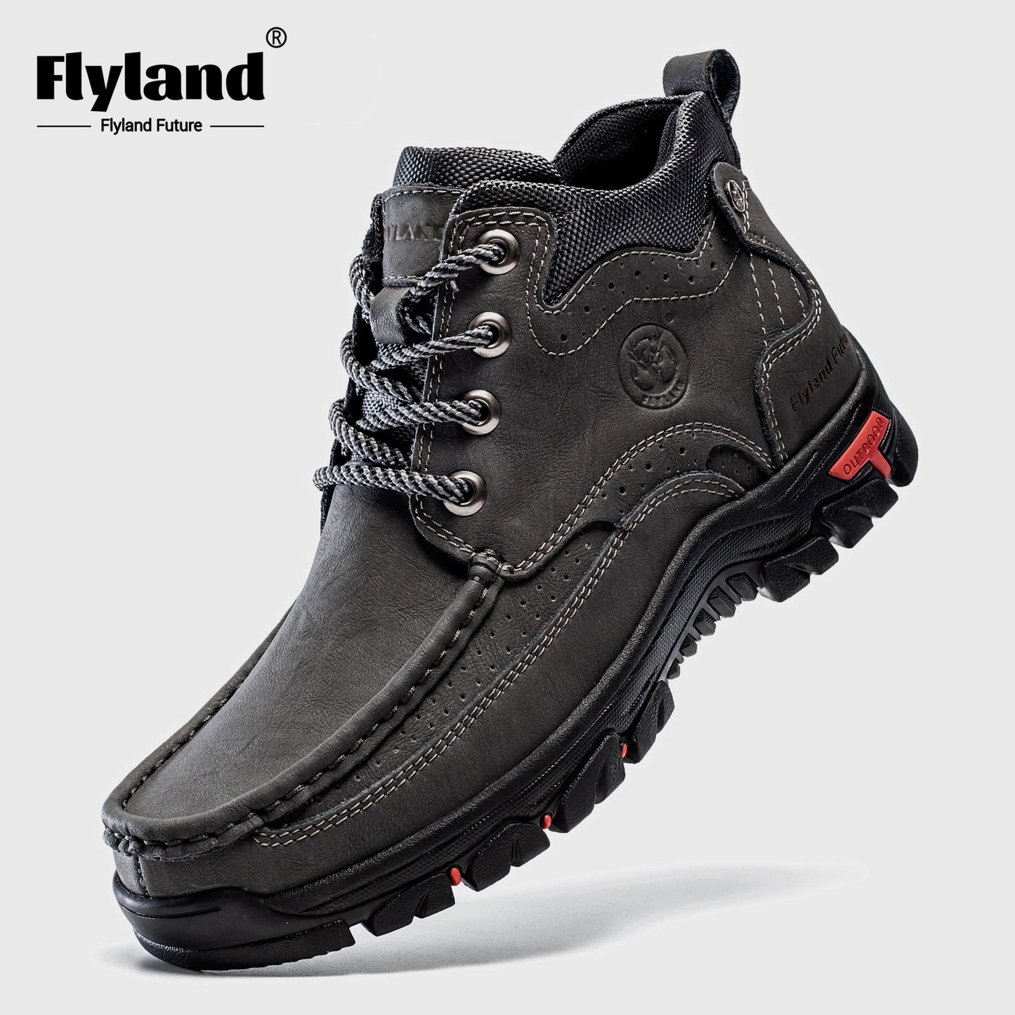 FLYLAND Men's Fashion Vintage Classical Genuine Leather Handmade Chukka Boots Daily Casual Work Office Shoes
