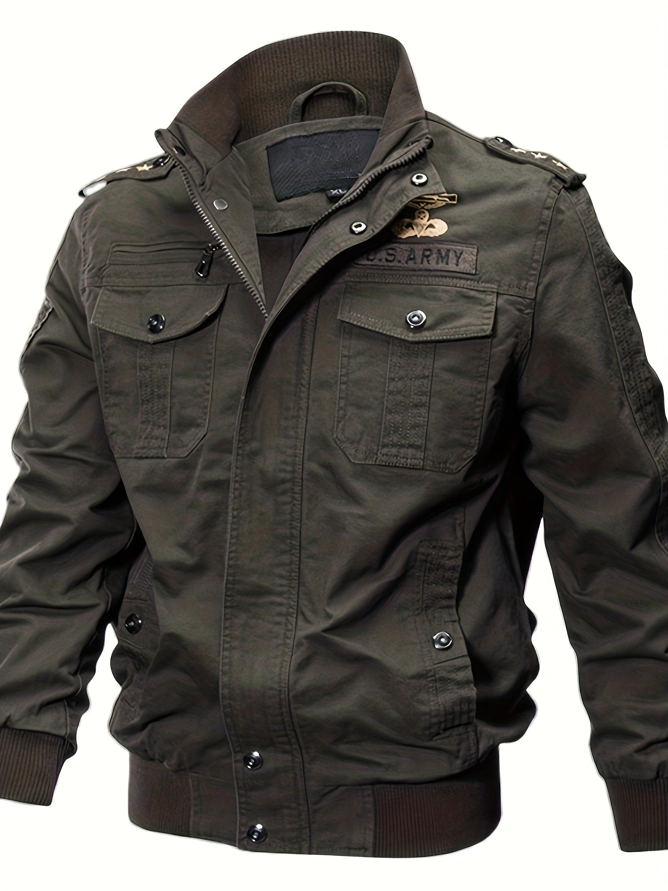 Men'S Stand Collar Washed Jacket | Fleece Lined Thickened For Fall Winter
