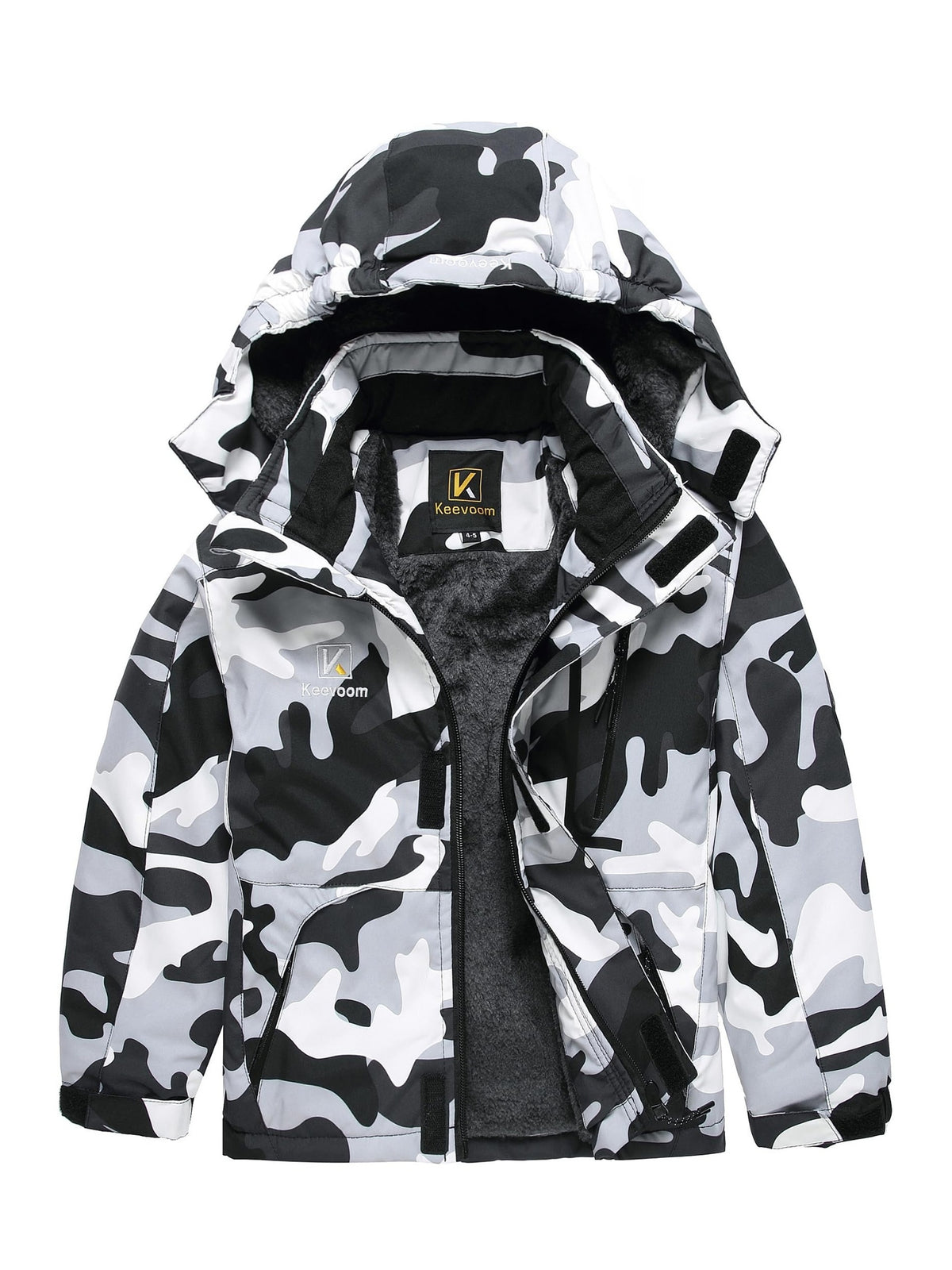 Keevoom Boys Winter Coat Ski Jacket Windproof Kids Snowboard Warm Snow Coat High Quality Outdoor Hooded Ski Coats