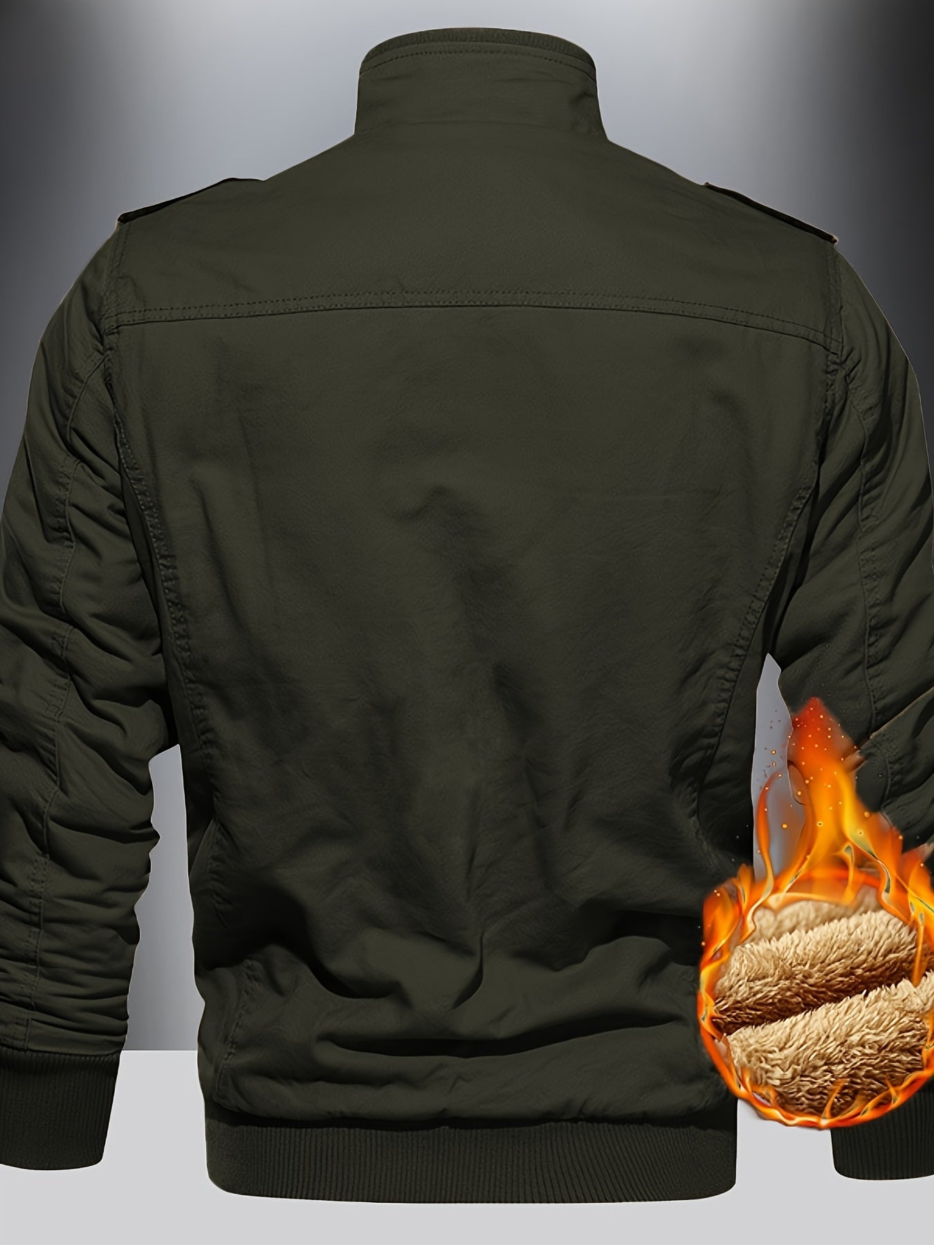 Men'S Stand Collar Washed Jacket | Fleece Lined Thickened For Fall Winter