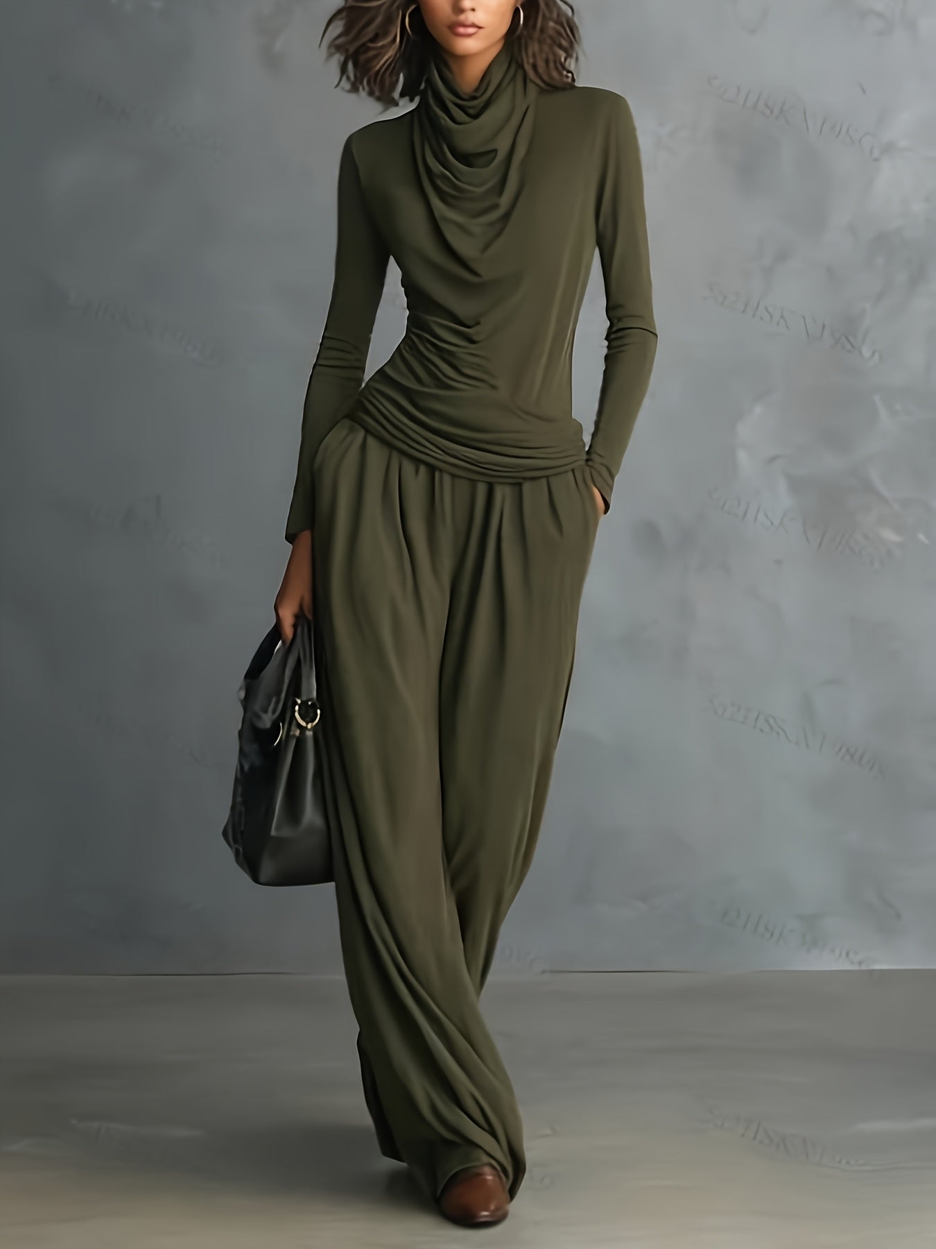 [ZLLZ Comfortable Set] ZLLZ - 2026 New European and American Relaxed Style High-Elasticity Comfortable Set with Piled Collar