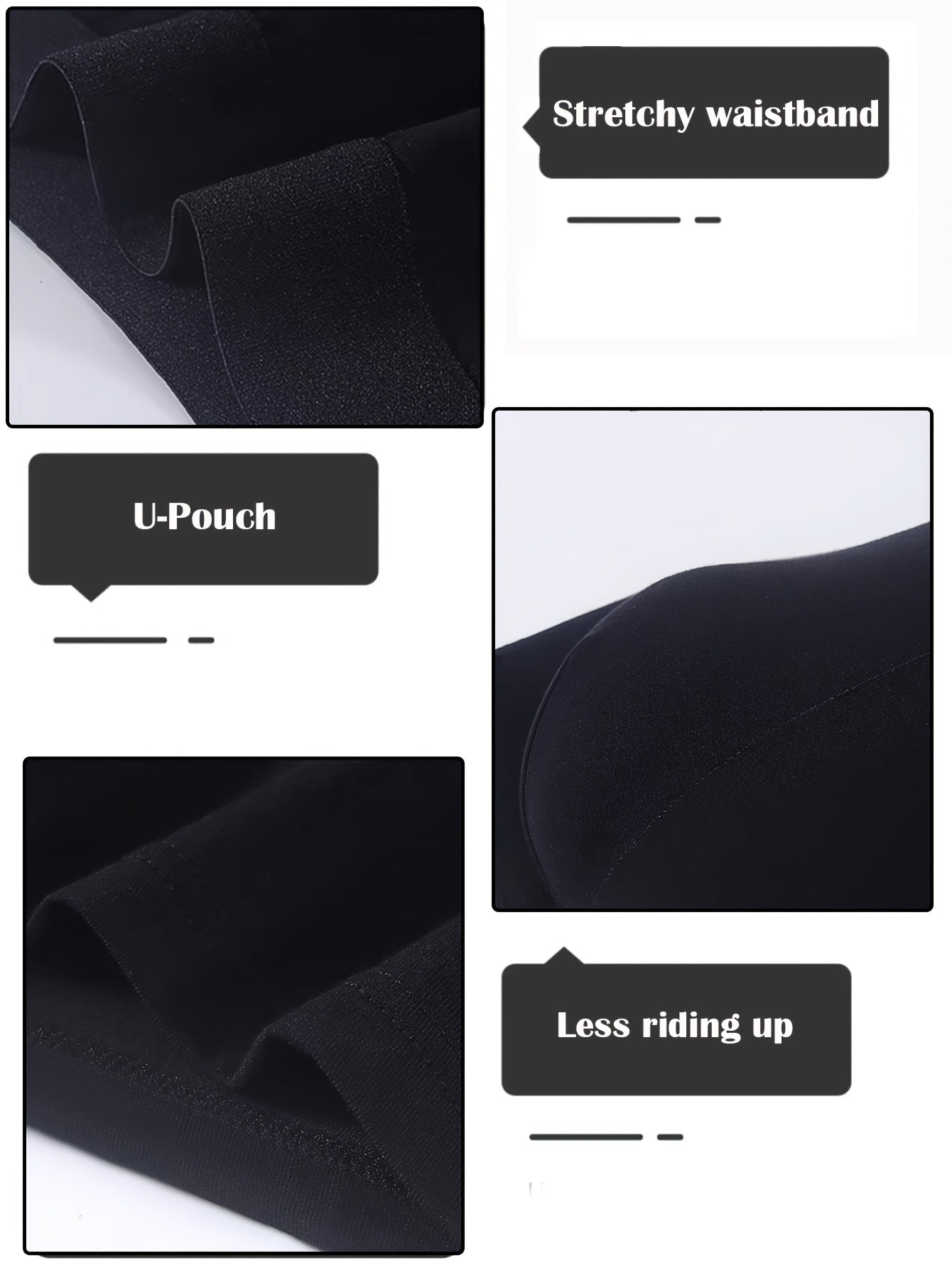 [JEANSWEST Men's Underwear] JEANSWEST Men's Underwear - 10pcs Y Fiber Fabric Boxer Briefs - Comfortable, Breathable, Classic Black, Stylish and Simple