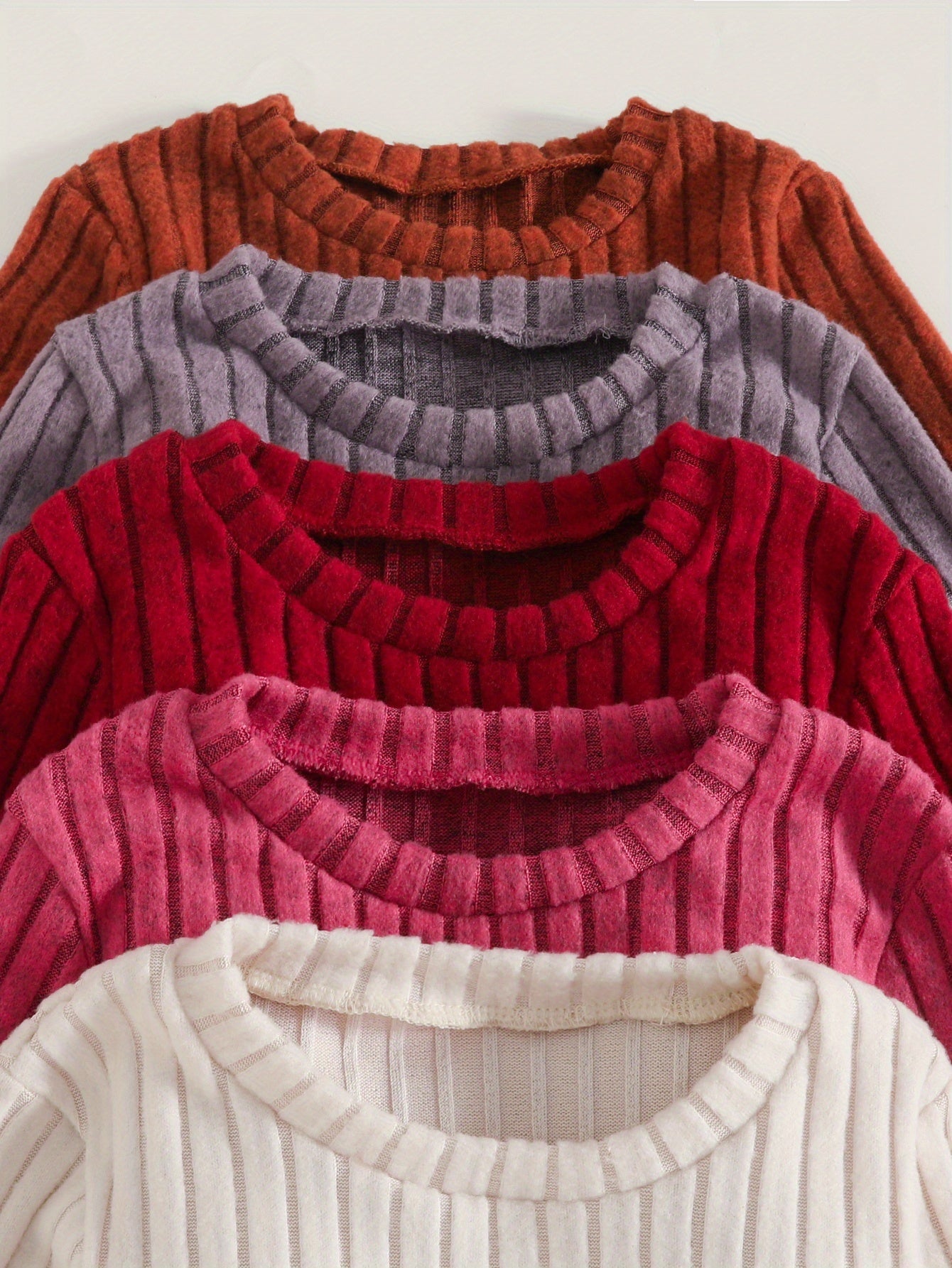 [Girls' Casual Sportswear Set] 10pcs Girls' Casual Sportswear Set with Solid Ribbed Long Sleeve Shirts and Flared Pants, Suitable for Daily Wear, Outdoor Activities, and Dance, Perfect for Outdoor