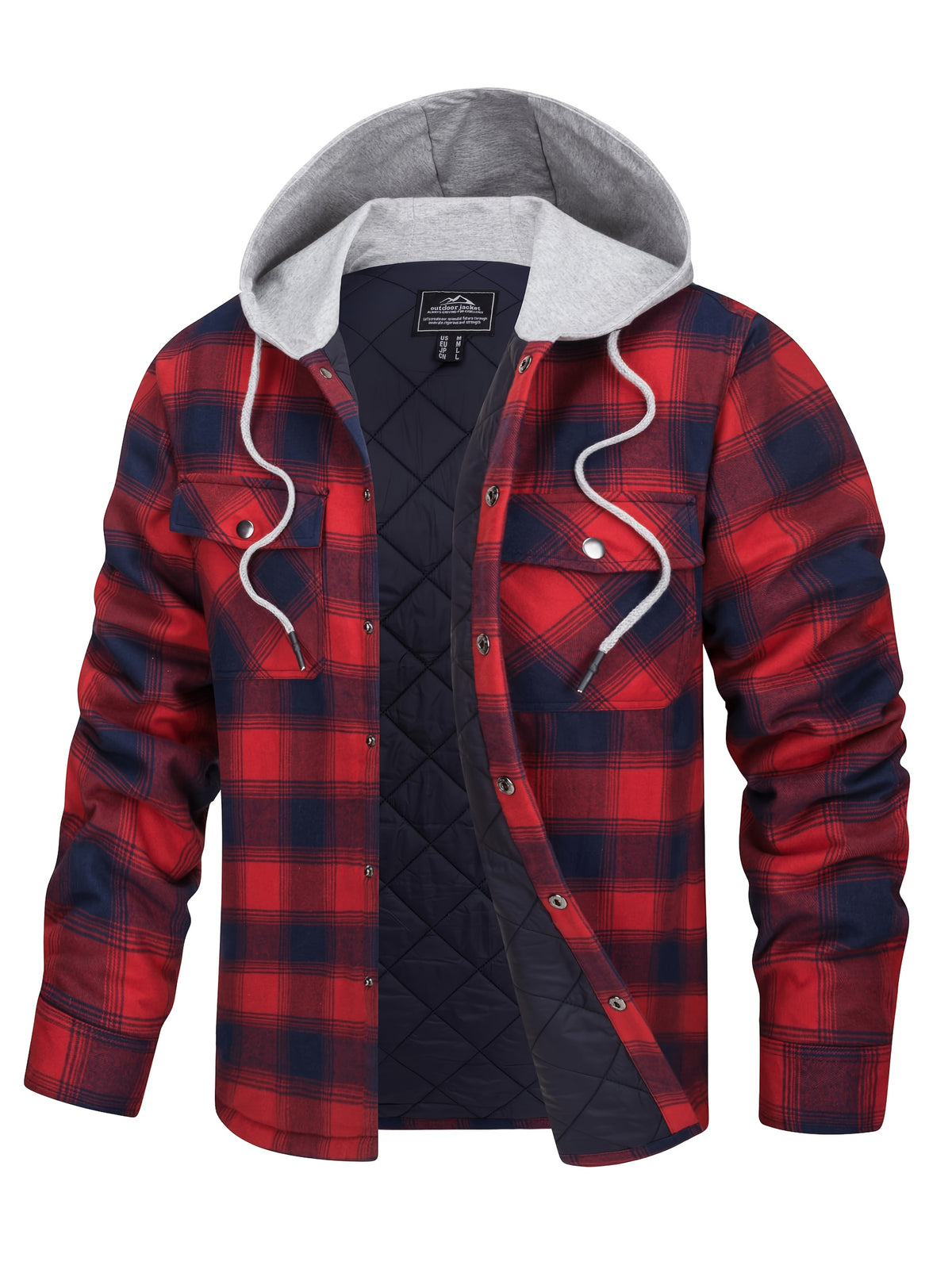 Men'S Winter Flannel Plaid Jacket Fleece Lining Long Sleeve Jacket Thermal Thick Jacket Fashion Stripe Pattern Classic Jacket, Fabric Warm And Soft, Comfortable To Wear Winter Jacket Perfect For Casual Wear College Travel Par
