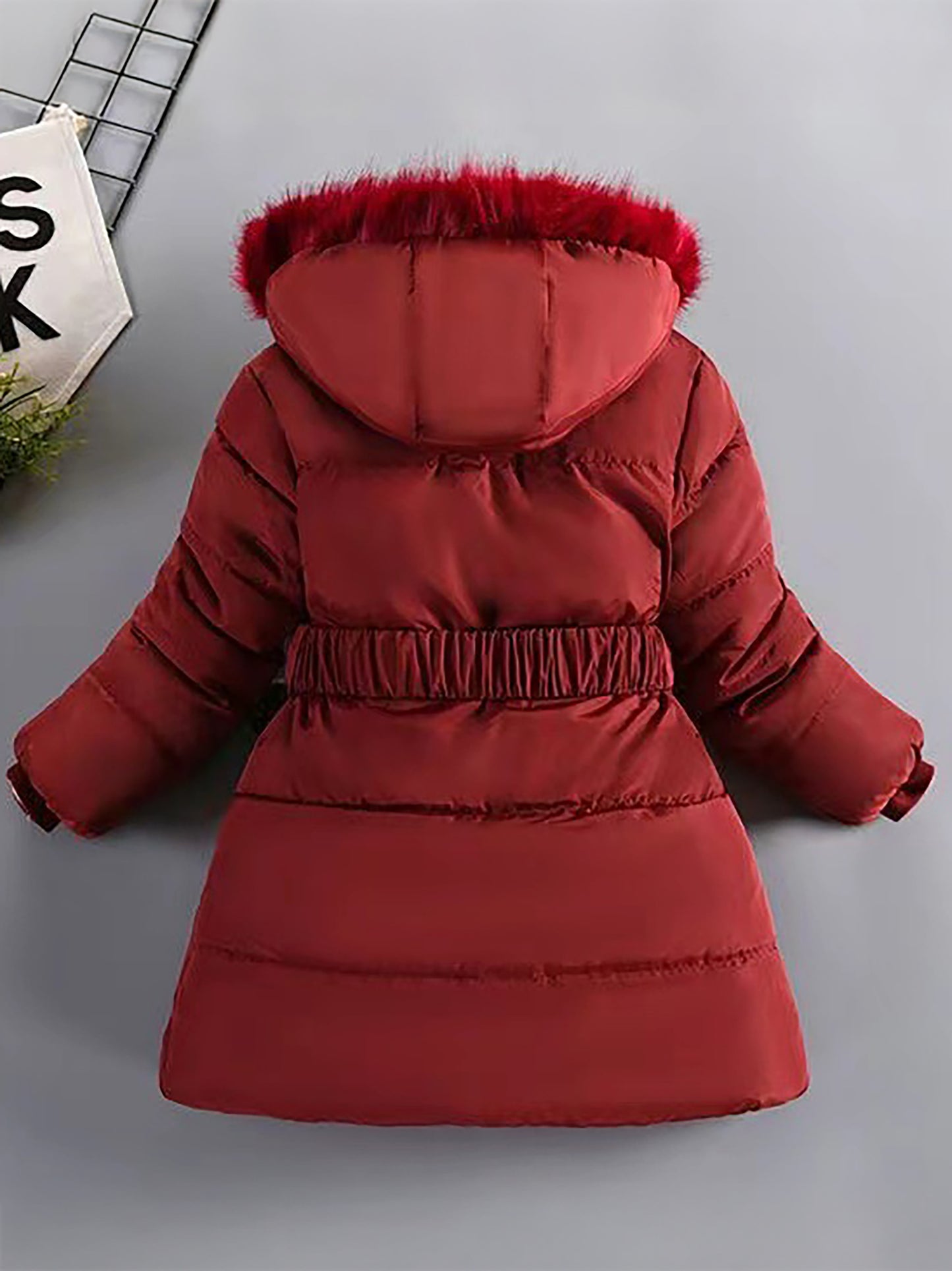 Girls' European & American Style Winter Coat - Thickened Warm Full-Zip Hooded Jacket with Full-Zip Closure, Windproof &, Winter Clothes For Girls