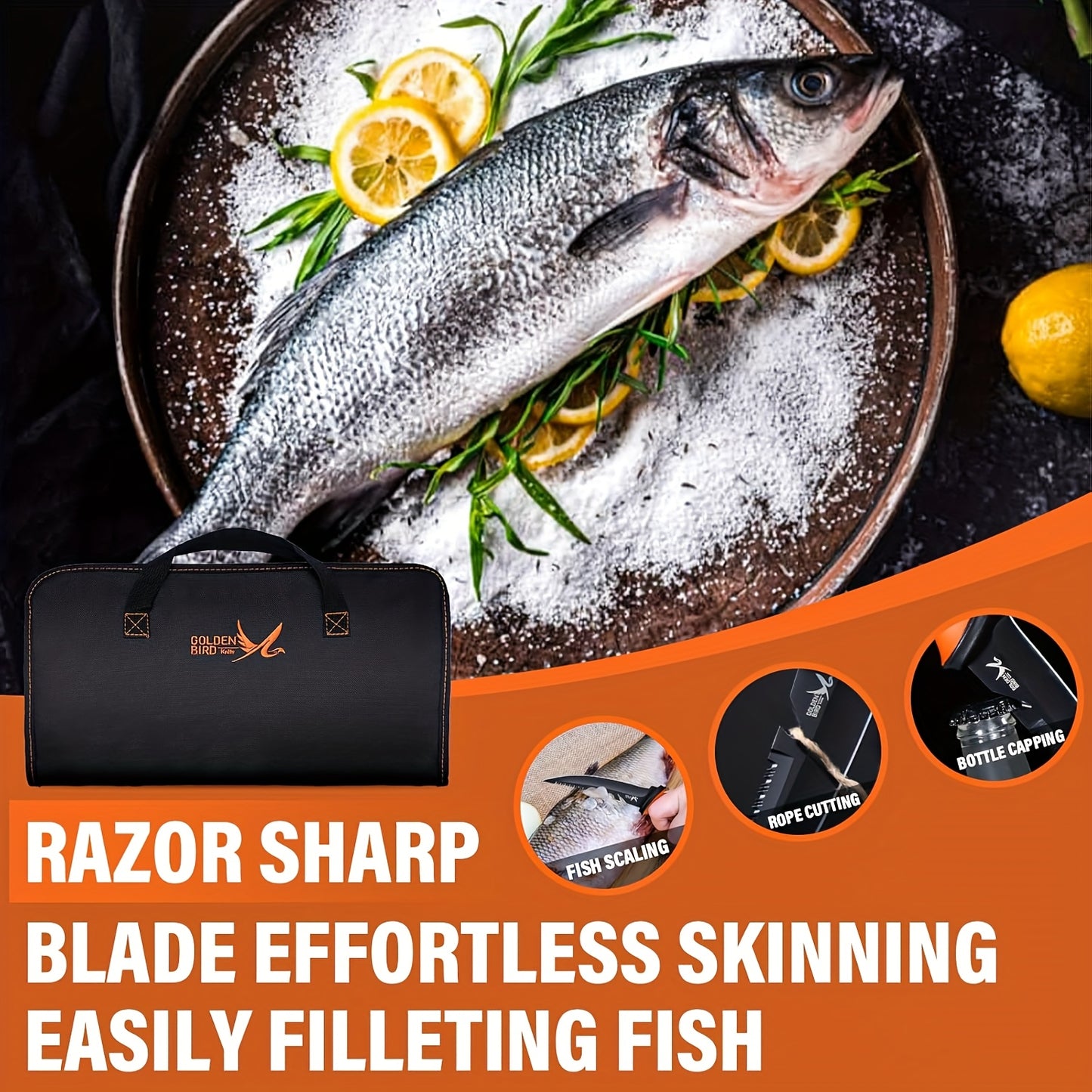 Filleting Knife Set - 4pcs Fishing Knife 5Cr15Mov Knife And Bait Knife With Protective Sheath, Sharp Blade For Meat Cutting, Non-Slip Handles Trimming Knife With Storage Bag Ideal As Mens Gifts