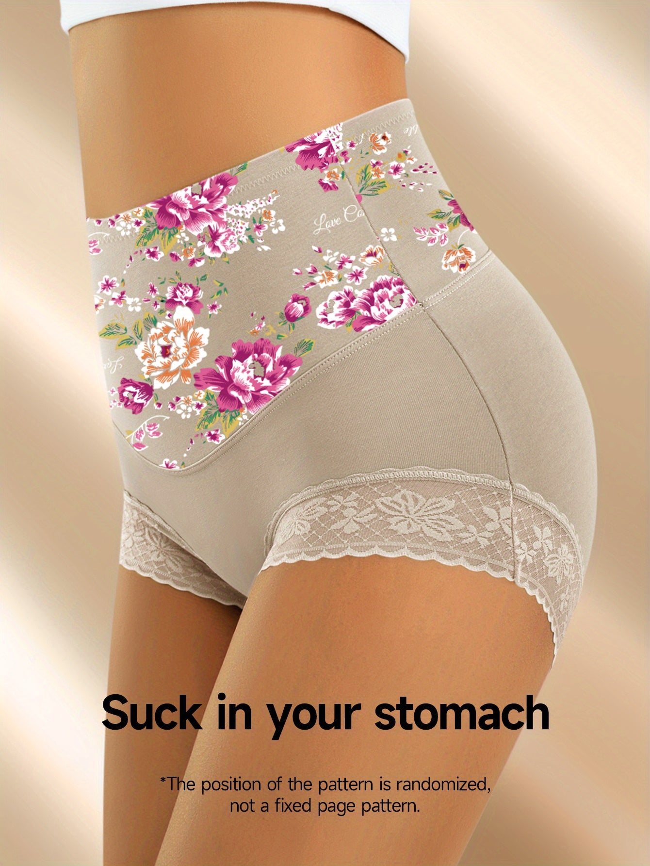 8pcs of Women'S High-Waisted Shaping Boxer Briefs Featuring a Stylish And Elegant Floral Print, Skin-Friendly, Breathable, And Form-Fitting.