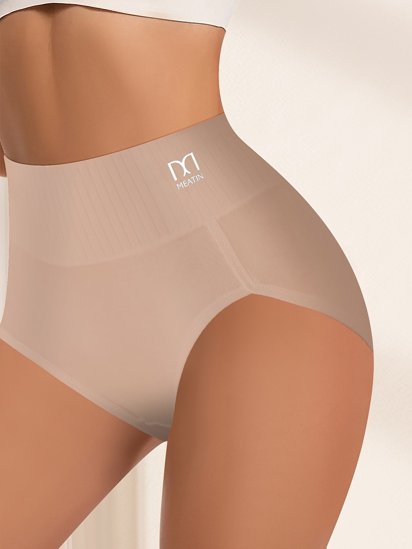 QUASTI 10 Pieces Ladies' High-waist Panties In Black Stripes, Combining Breathable Comfort With A Perfect Fit. Women High-waist Underwear Feature Elastic, Soft Hip Wrap With A High-rise Thigh Design, Offering A Perfect Blend