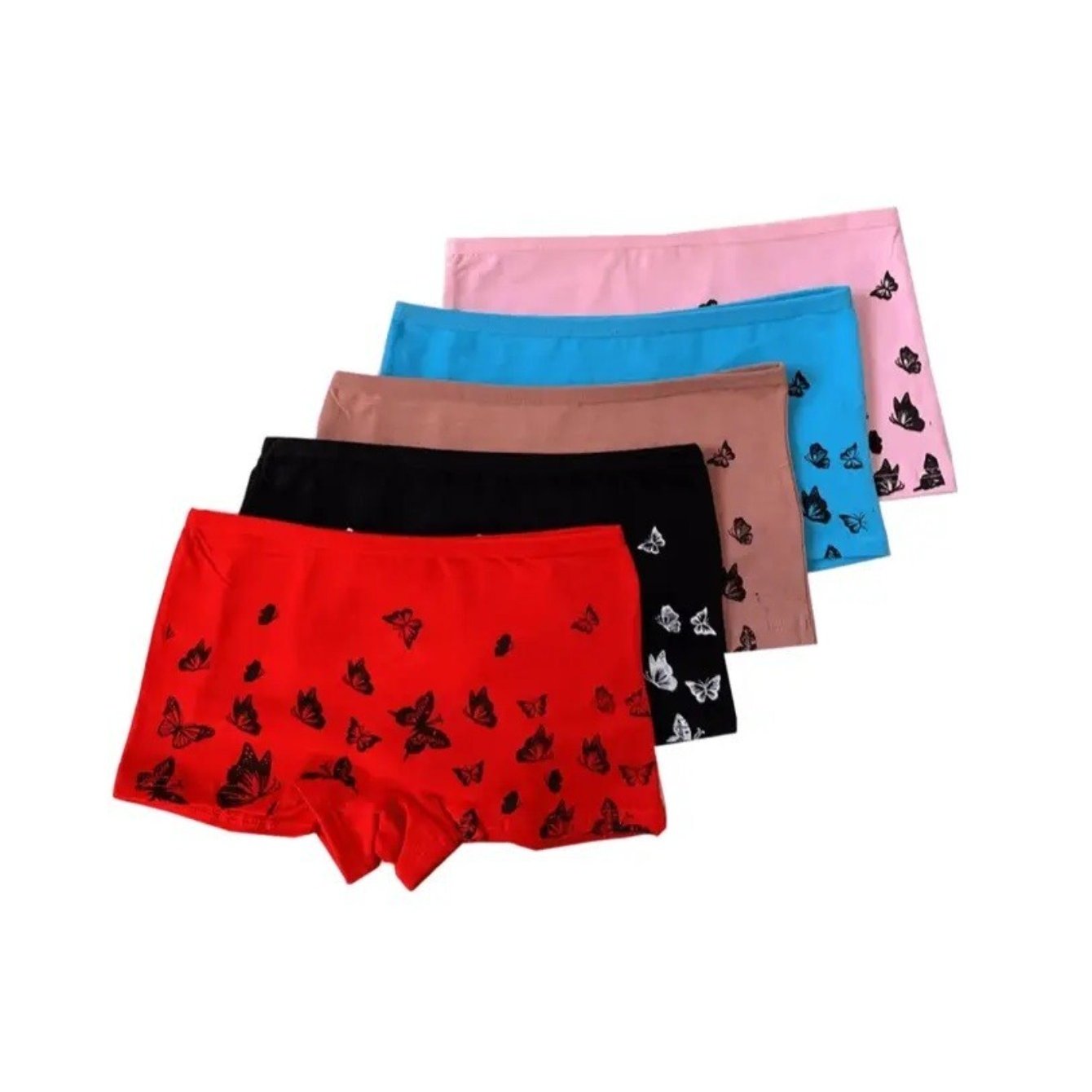 Random 5 Womens Boyshorts Panties Briefs 95% Cotton, 5% Spandex Hipster Bikini Underwear