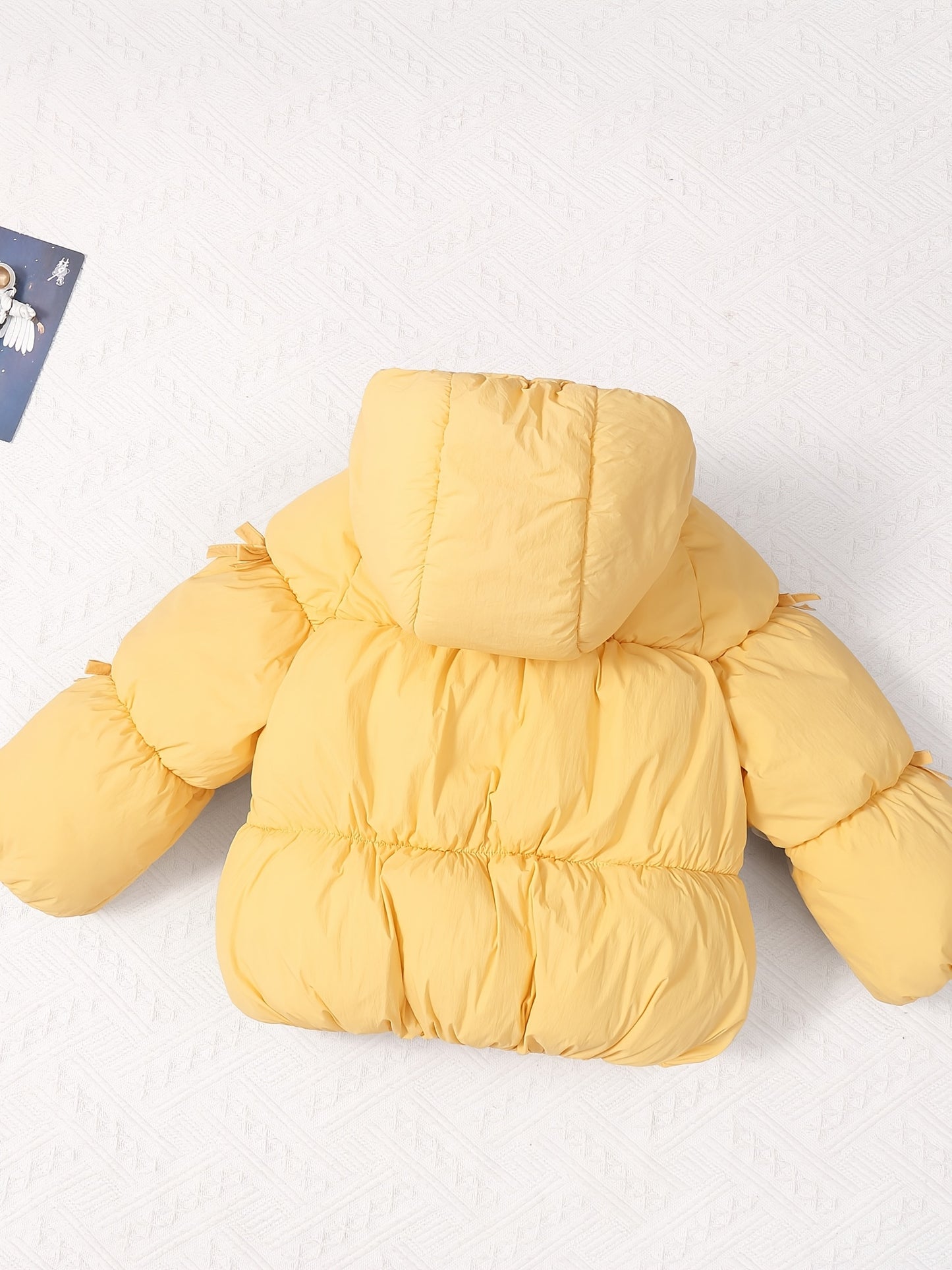 Girls' Winter Warm Hooded Jacket with Heart & Bow Accent - Cute Red Coat, Full-Zip Front Closure, Soft Polyester, Cozy Fall/winter Outerwear For Everyday & Special Occasions, Winter Clothes For Girls, Fall Winter Wear, Playfu