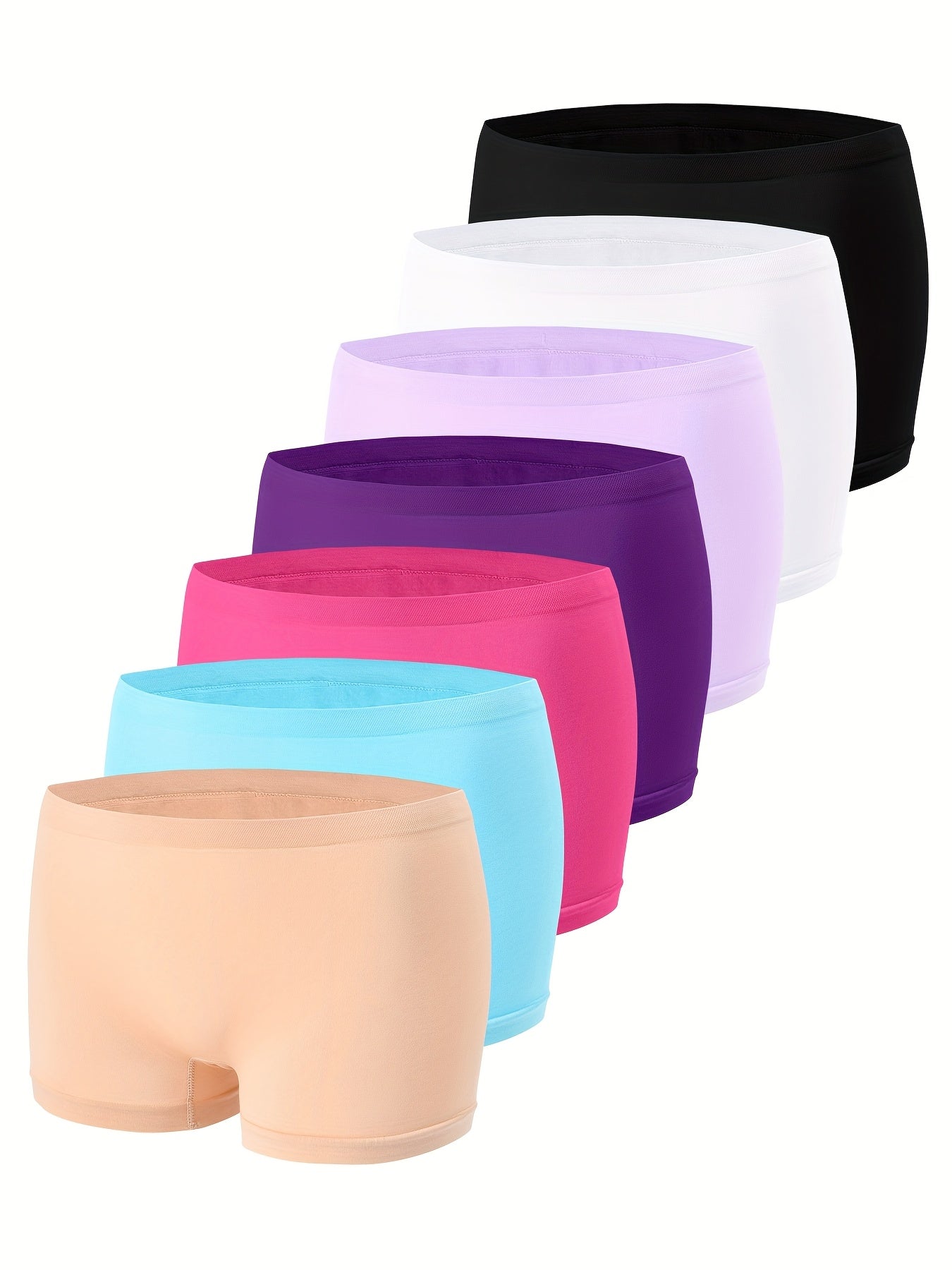 7-pack Flat Corner Safety Pants For Women, One-piece Seamless Leggings, Women'S Four Cornered Underwear
