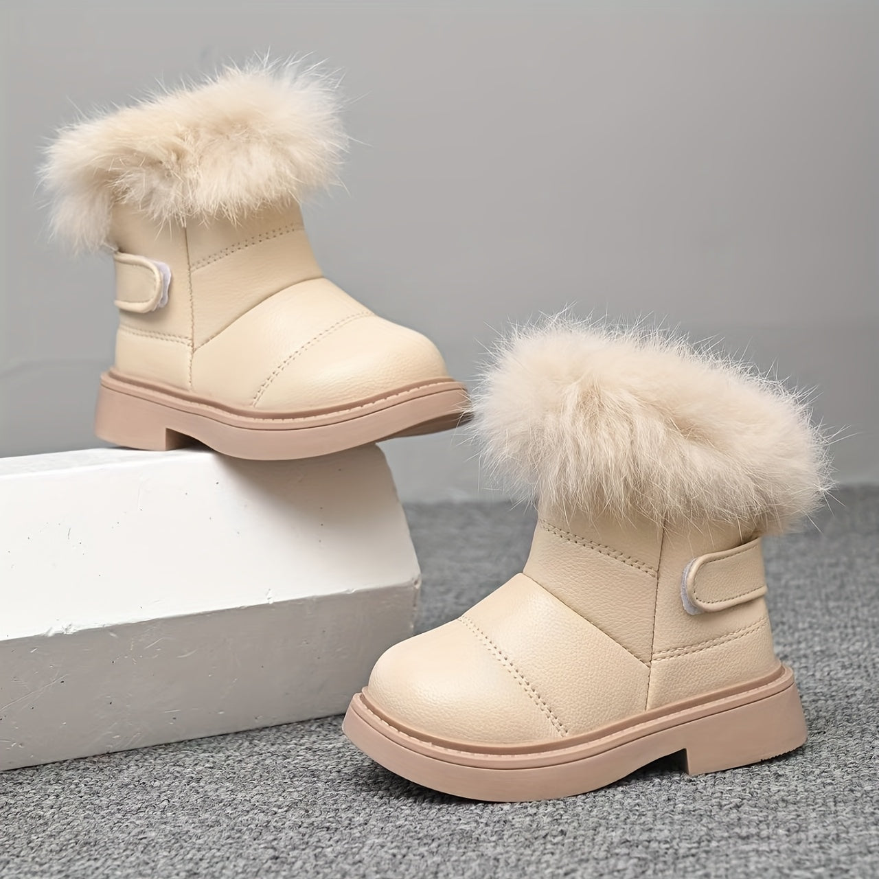 Fashion Comfortable Kids' Snow Boots, Thickened Warm Short Boots for Boys and Girls, Winter -Lined Stylish Baby Boots, Toddler Boots