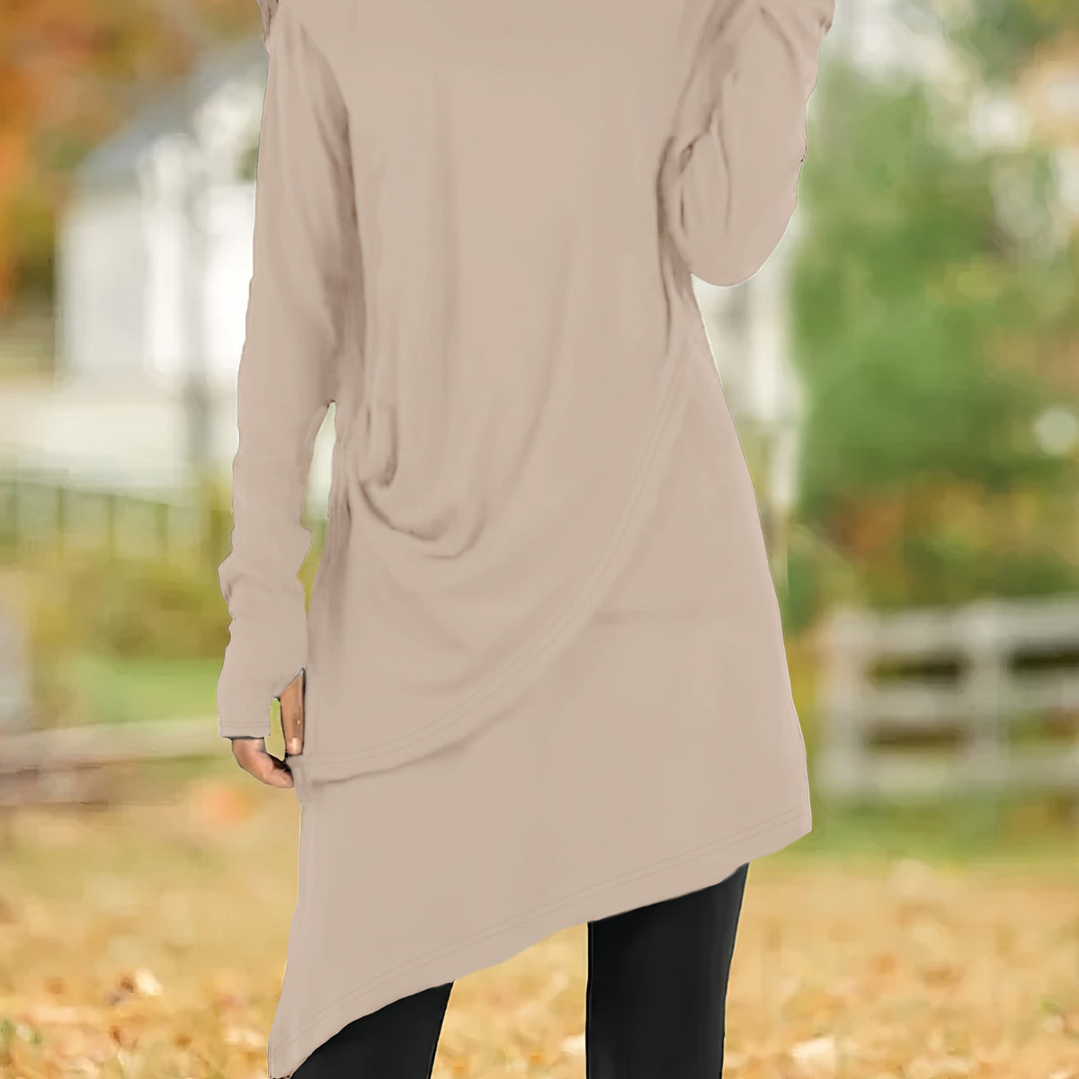 Women'S Elegant A-Line Slim-Fit Long Sleeve High Neck Dress with Short Jacket Sleeves - Solid Black Round Neck Winter Dress for Office, Party, Wedding Guest - Machine Washable Fall Winter Formal Attire, Casual to Semi-Formal