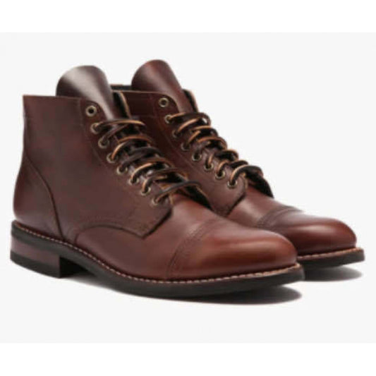 Men's Height-Increasing Boots - -like Texture (PU Material) - Burgundy Brown Lace-Up Boots with Glossy Finish - Slim Fit for Height - Wedding, Business, Party, Formal Events - All-Season Comfort - PU/Rubber Sole - Brown Boots