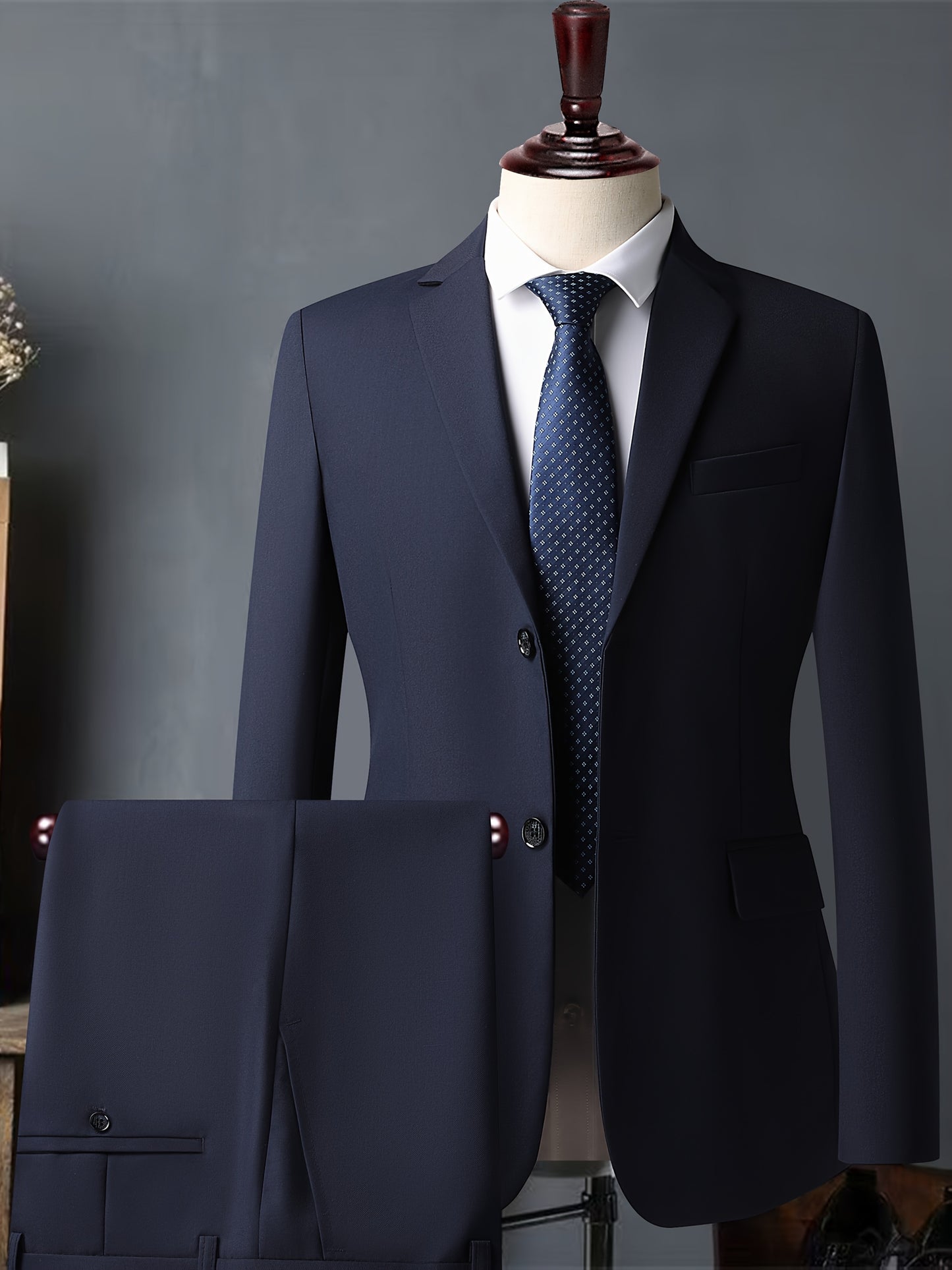 Men's White Premium Suit Set • Wrinkle-Resistant And Lint-Free • Suitable for Business Attire, Year-Round Commuting, And Party Formal Wear • Two-Piece Design