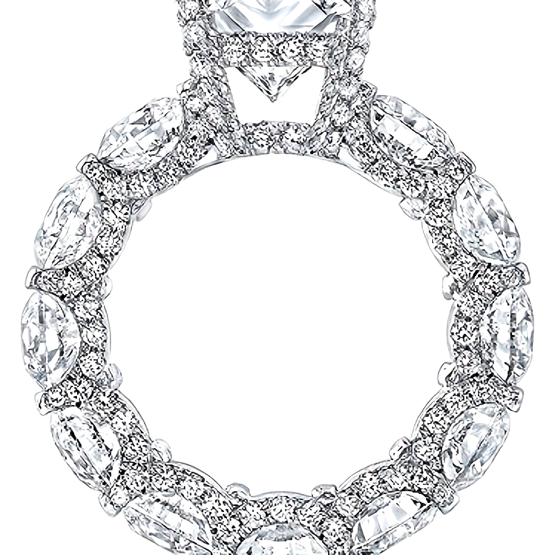 1pc 5CT radiant Chelmosanite engagement rings, wedding rings, halo rings, vintage vintage anniversary Promise bridal rings