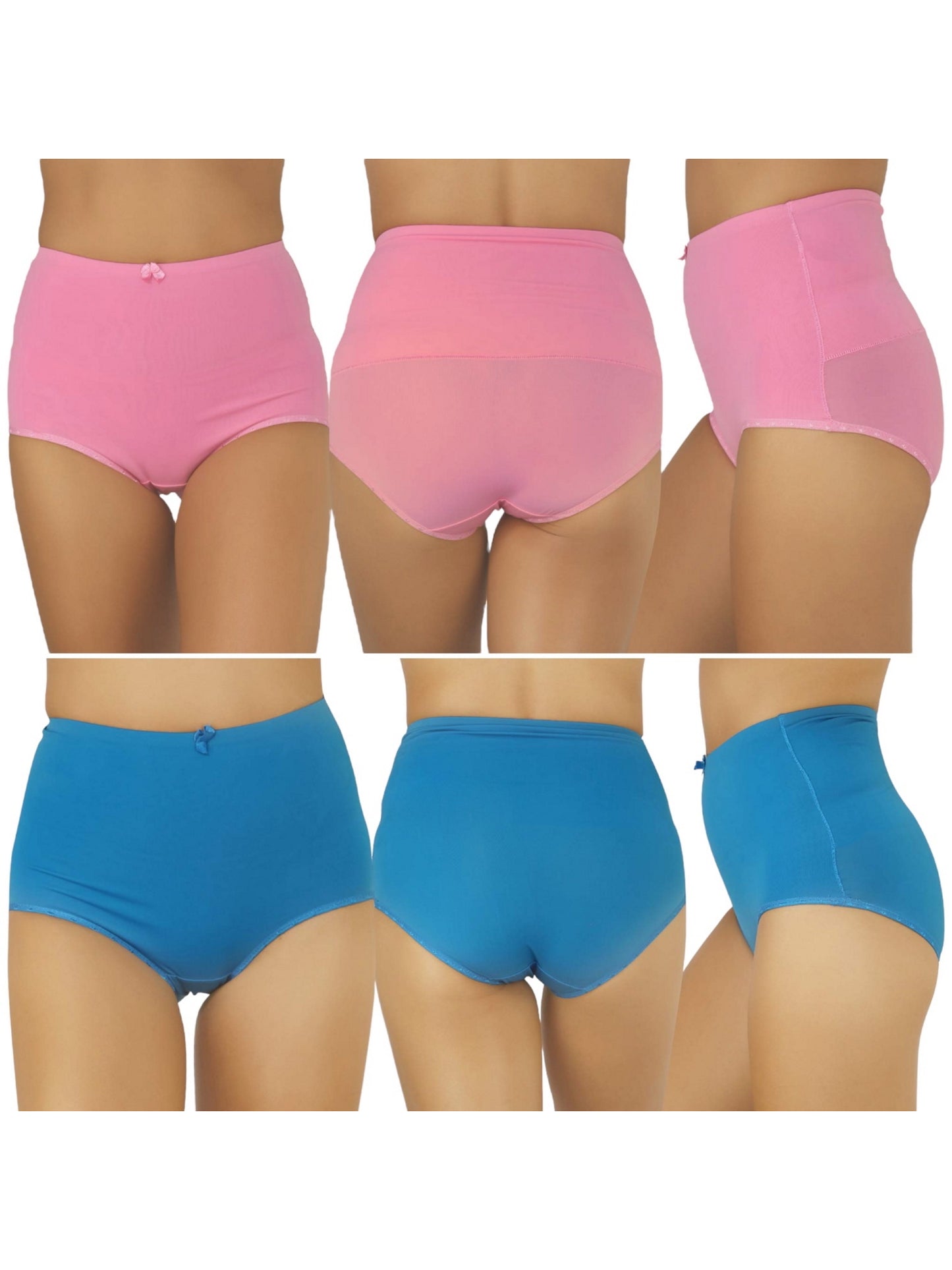 Women's Pack of 6 Randomly Assorted Plus Size High Waisted Girdle Panty Briefs