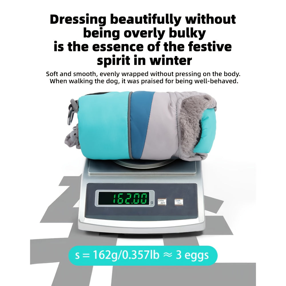 1pc Heavy-Duty Winter Dog Coat with 4-Wheel Houndout Design- Thermal Insulated Snowproof Jacket for Small, Medium, Large Dogs- Easy Snap Buttons& Closure, Reflective Safety strips- Ideal for Shih Tzu, Pomeranian, Cocker Spani