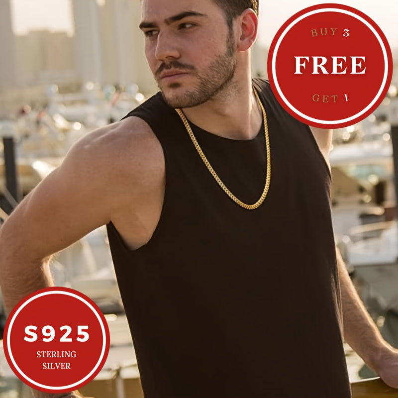 18K gold plated 18K gold plated-plated Necklace, 925 Sterling Silvery Golden Snake Bone Necklace, Fashionable Teenager'S And Teenager'S Necklaces, Party Gifts, Birthday - Festival Gifts For Boyfriends And Girlfriends, Wives,