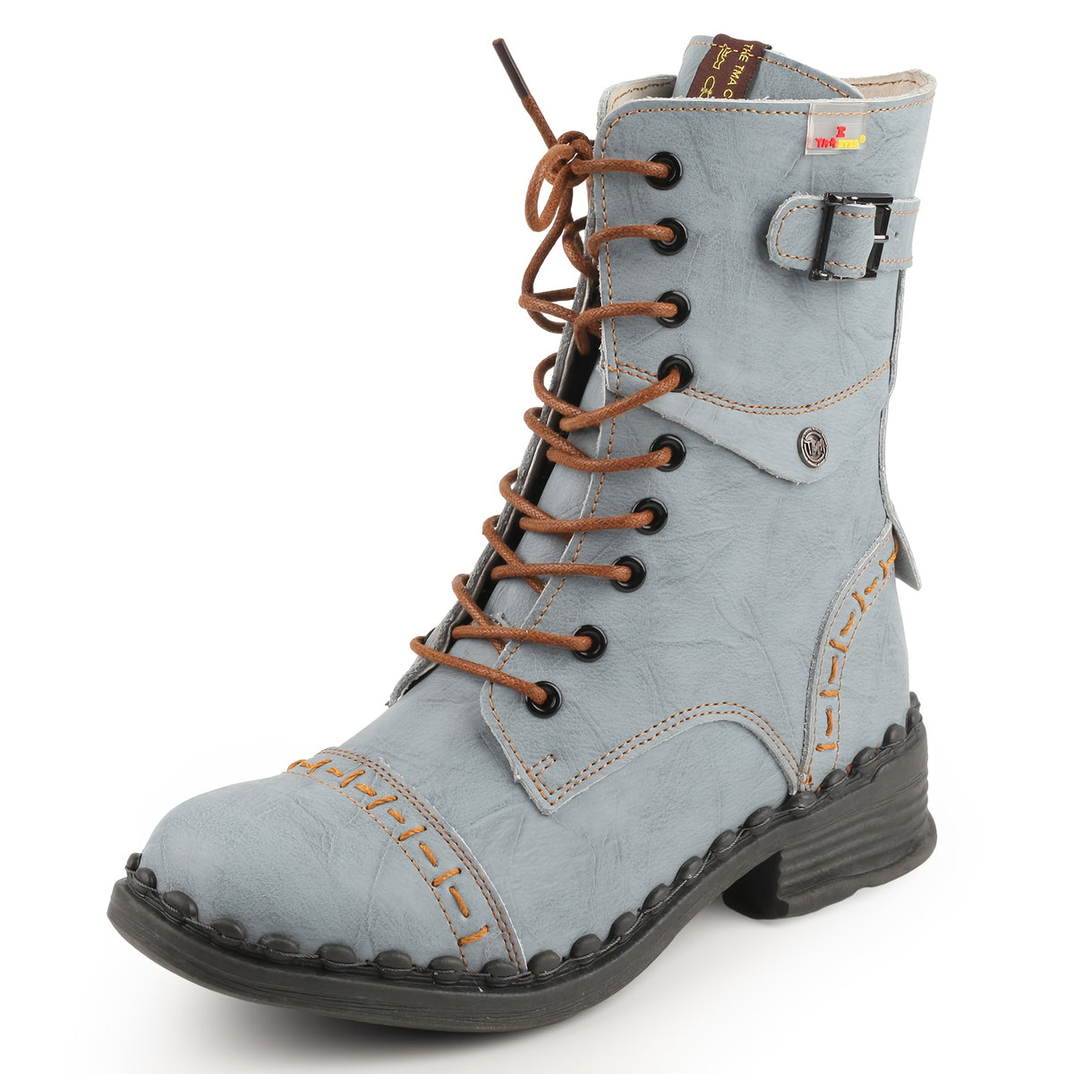 TMA EYES Women's Pink Retro Hand-Stitched Mid-Heel Ankle Boots -SRound Toe Zipper Closure,TAnti-Slip TPR Sole,TMicrofiber Cover Upper &,TAll-Season Casual/Dress Boots with Heel Lifter (Dry Clean) -SCowboy,TBoots For Women'TFa
