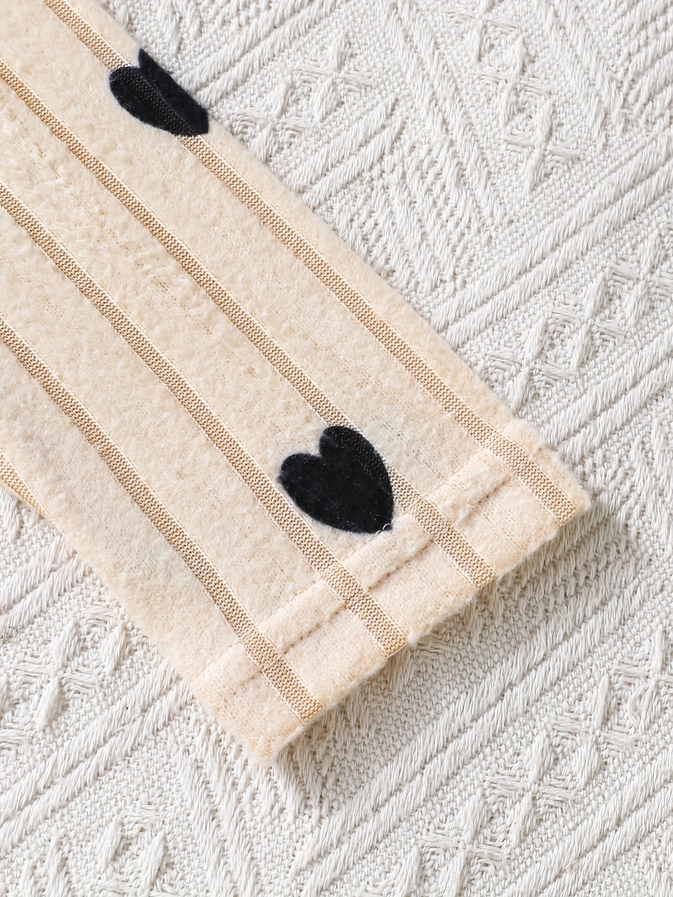 2pcs Young Girl Heart Print Round Neck Ribbed Knit Dress, Comfortable Outfit for Outdoor Wear - Sister Gift for Daughter