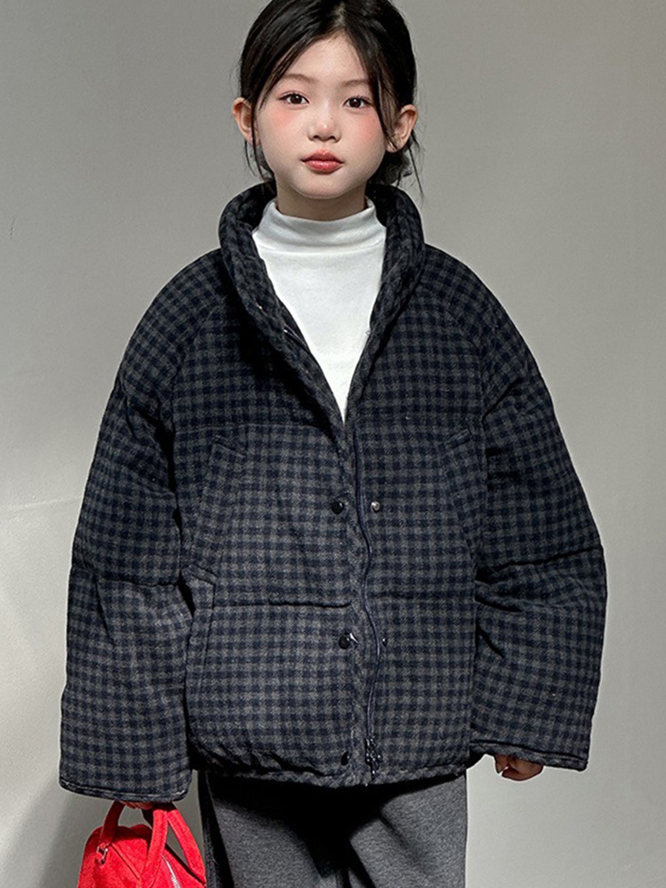 ' Korean-Style Winter Jacket Thick Warm & Coat with Collar & Padded - Soft Outer & Cotton Lining for School, Play, Outdoor - Unisex Cold-Weather Outerwear (Hand Washable)