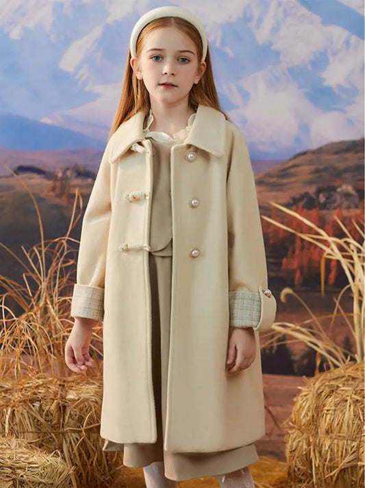Clothing, Girls' Clothing, Clothing, Teen Girl Clothing, Girls' Fall Winter Clothing, Girls' Outfits. New Girls' Long Plush Coat, Kids' Warm Thick Plush Jacket. Pairs Well With Dresses Or Pants For An Elegant Look.