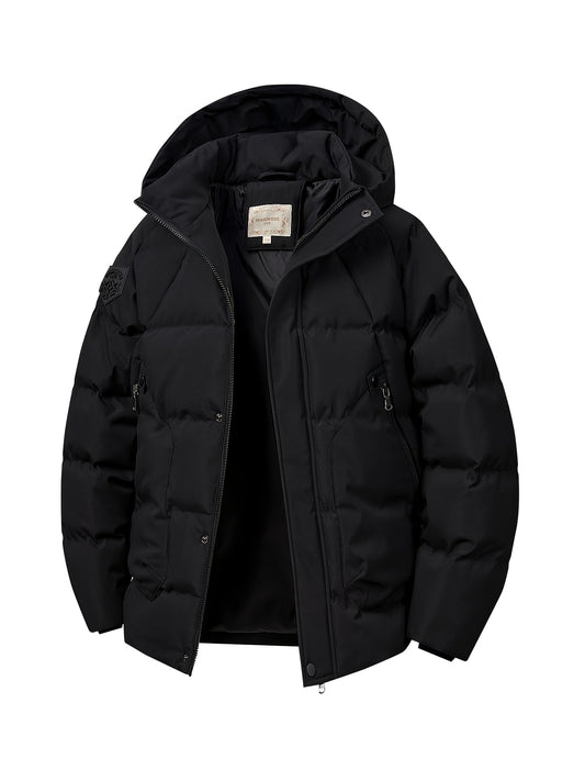 Boys' Winter Thermal Jacket with Large Pockets - Heavy-Duty Hooded Coat, Full-Zip Closure, Non-Stretch Fabric, Warm Winter Outerwear for School, Playdates, Thick, Thermal Jacket For Boys, Thermal Jacket For Boys Winter, Therm