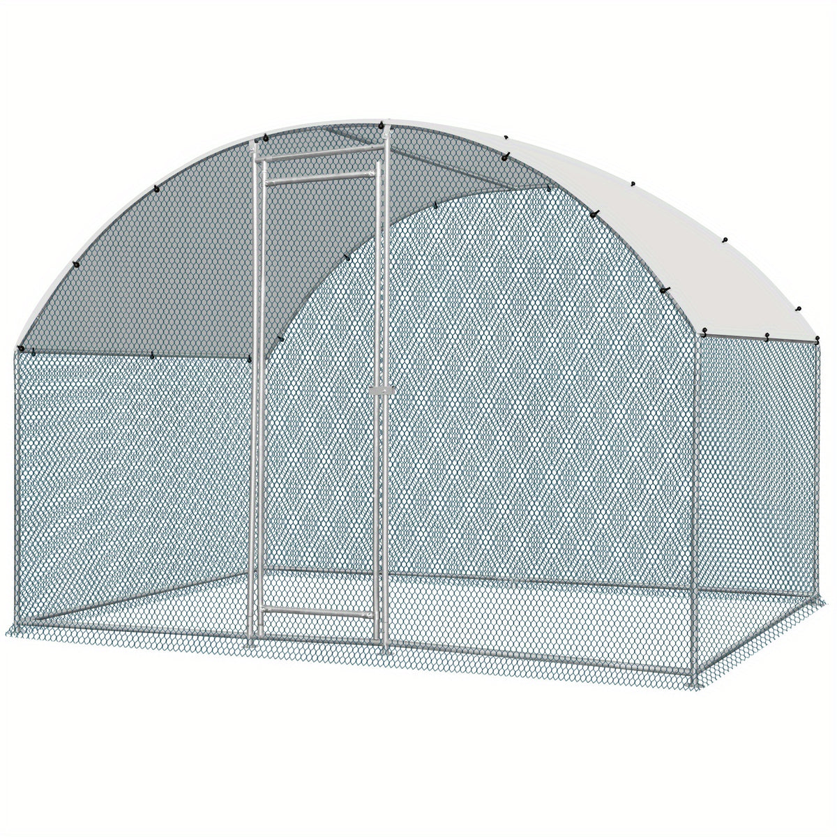 Multi-Size Splice Galvanized Pipe 180g PE Rain Sheet Metal Round Top Chicken Coop Iron Chicken and Rabbit Cages, Extra Large Chicken Coop, Chicken Coop Supplies, Wooden Chicken Coop, Galvanized Chicken Coop, Outdoor Enclosure