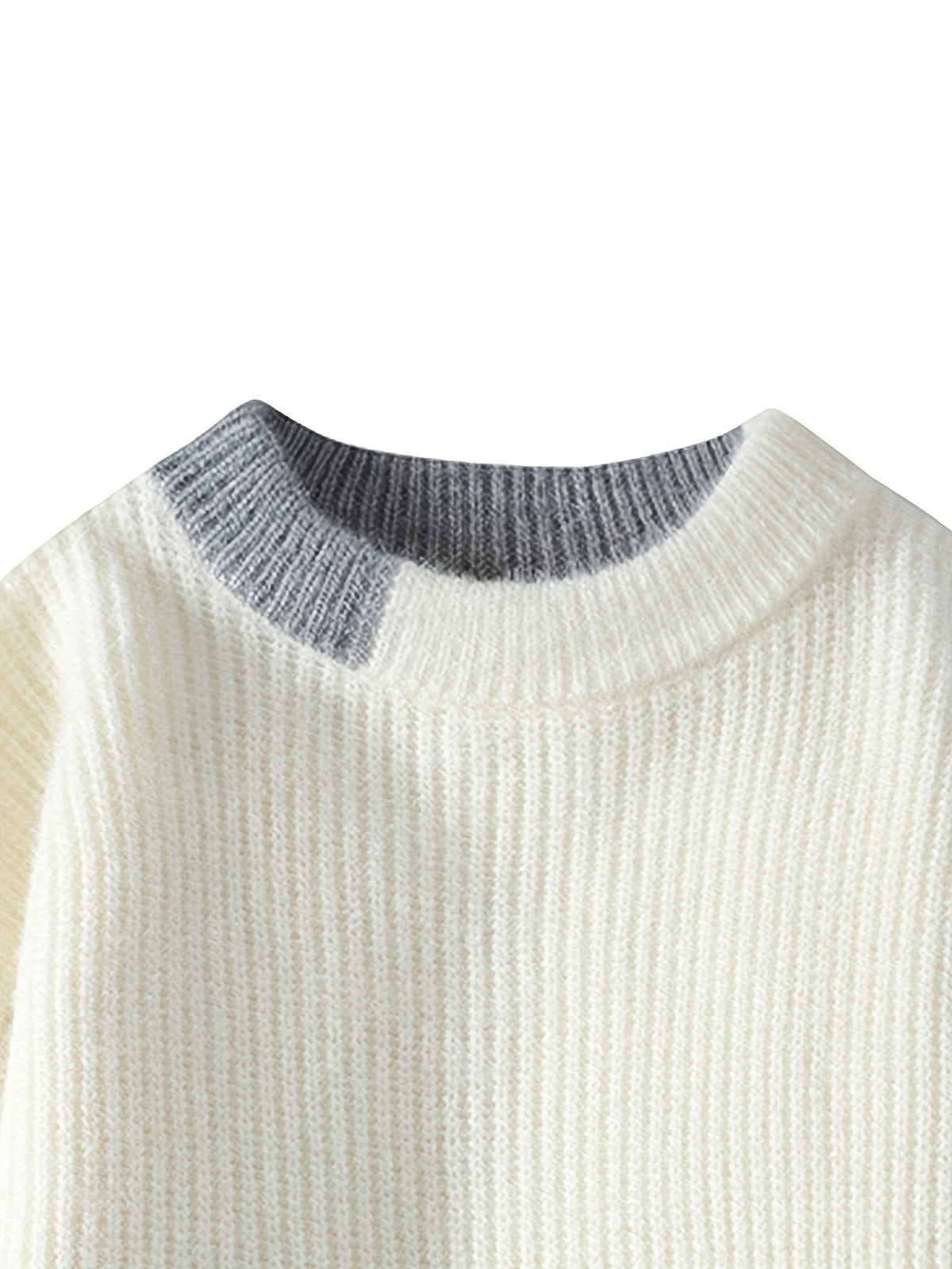 SENMEIGUO Men's Slim Fit Thermal Knit Sweater - Thick Warm Winter Sweaters Suitable for, Round Neck Long Sleeve Academic Collegiate Style Top, Winter Knitwear for Casual Outdoor Wear, Office & Social Events