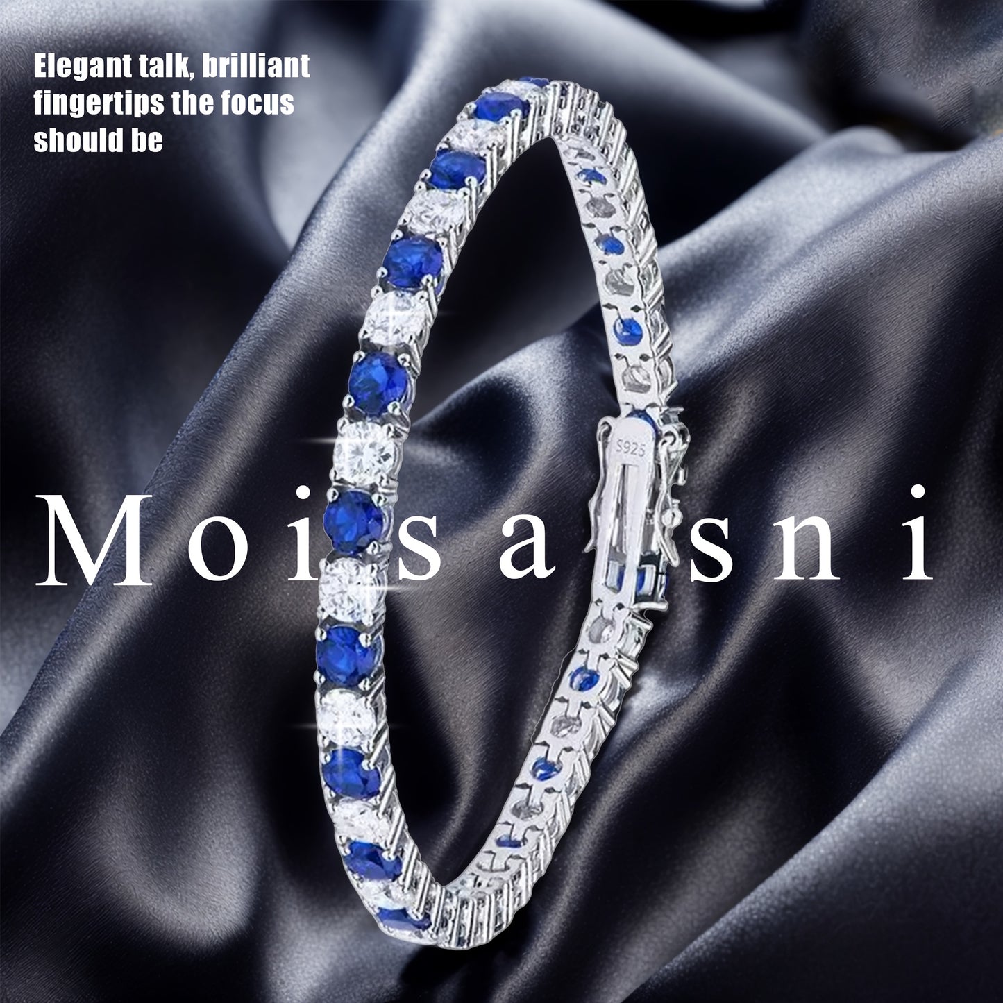 1pc Italian Luxury 925 Silver Moissanite Inlaid Bracelet, Designed And Hand-crafted By An Italian Designer, Is Perfect As An Anniversary Gift for Your Wife, Suitable for Various Occasions Such As Banquets, And Comes with A Be