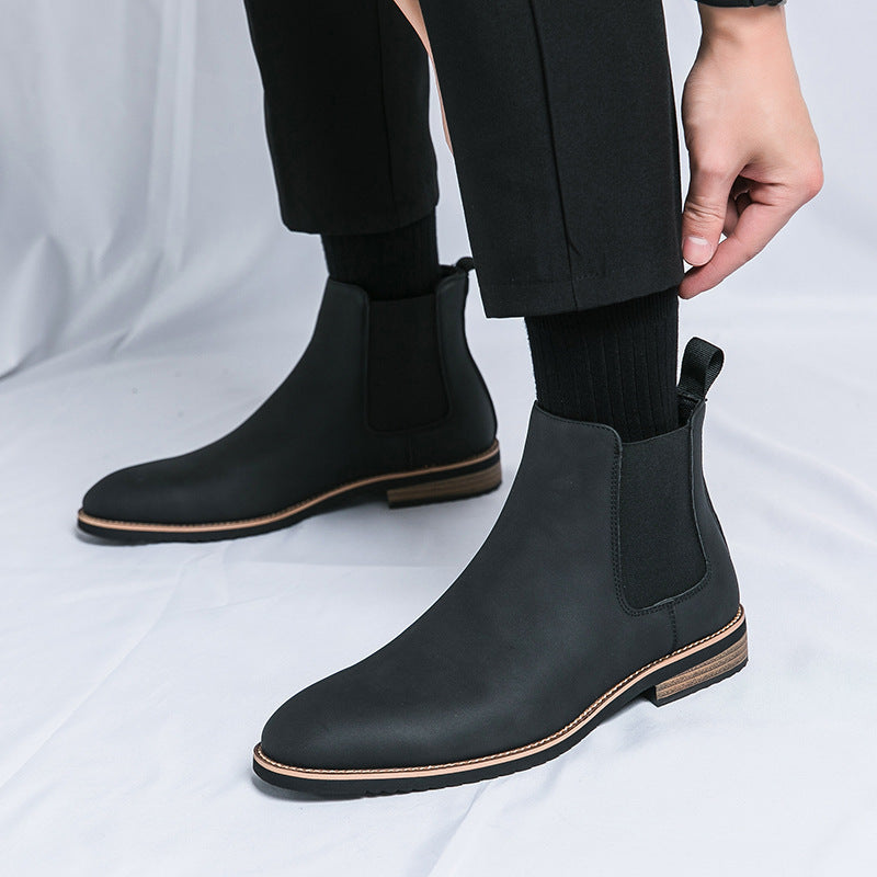 Men'S Chelsea Boots - British Style Slip-On Ankle Boots with Faux Cover Upper, Round Toe & Rubber Sole, Polished Retro Design for Weddings, Parties, Business & Casual Wear - All-Season Comfort, Party Footwear, Classic Round T