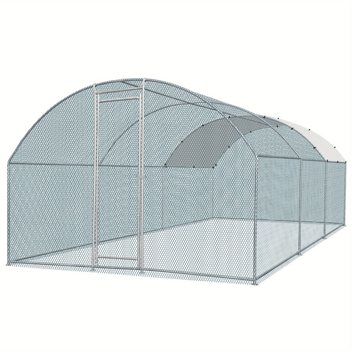 Multi-Size Splice Galvanized Pipe 180g PE Rain Sheet Metal Round Top Chicken Coop Iron Chicken and Rabbit Cages, Extra Large Chicken Coop, Chicken Coop Supplies, Wooden Chicken Coop, Galvanized Chicken Coop, Outdoor Enclosure