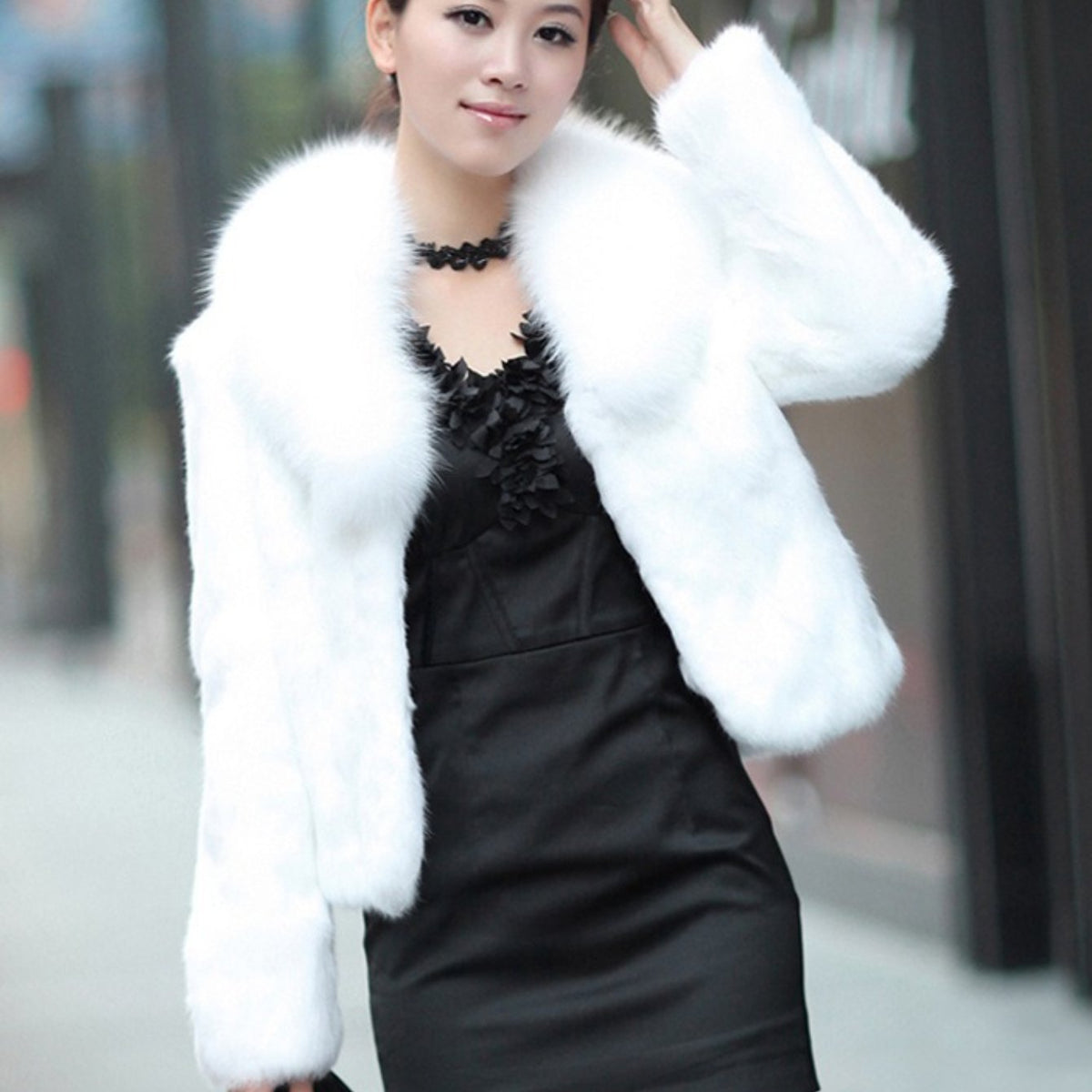 HERTALK Fur Fashion Women'S Clothing, Korean Style Faux Fur Coat, Short Fur Fox Fur Coat