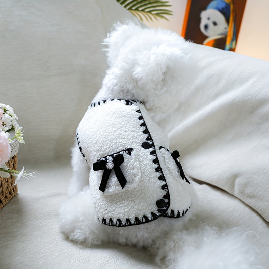 Fragrant Style Dog Winter Coat Vest with Full-Zip Closure & Piping - Warm Jacket for Small/Medium Dogs (Bichon, Pomeranian, Schnauzer, Teddy) - Cozy Pet Clothing for Cold Weather, Durable & Easy On/Off Outfit, Dog Winter Jack