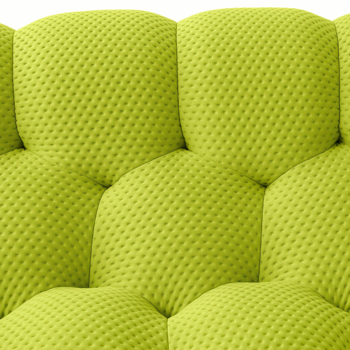 98'' Modern Upholstered Curved Sofa, 3 Seater Mesh Fabric Floor Sofa, 3D Honeycomb Shape Curved Couch for Living Room