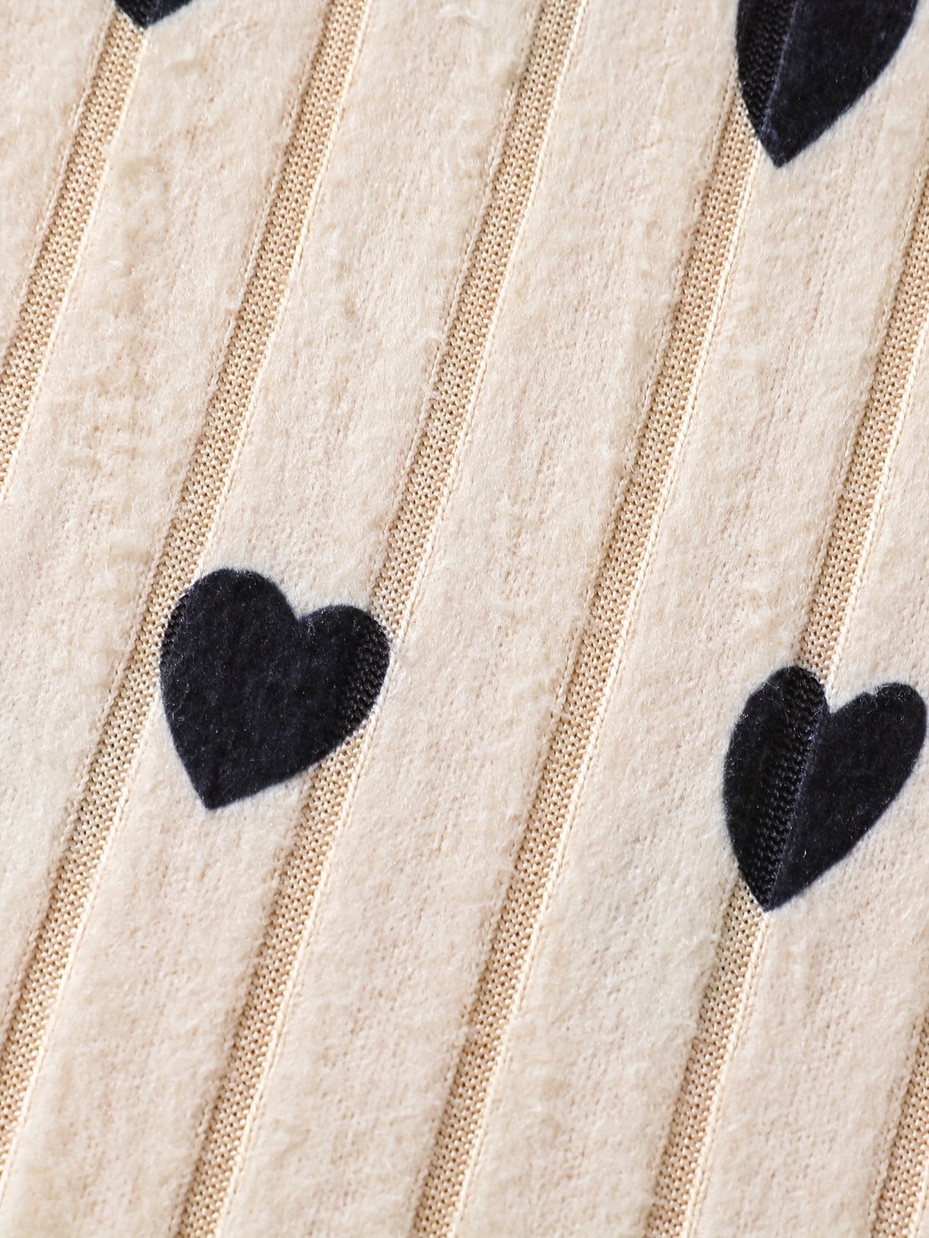 2pcs Young Girl Heart Print Round Neck Ribbed Knit Dress, Comfortable Outfit for Outdoor Wear - Sister Gift for Daughter