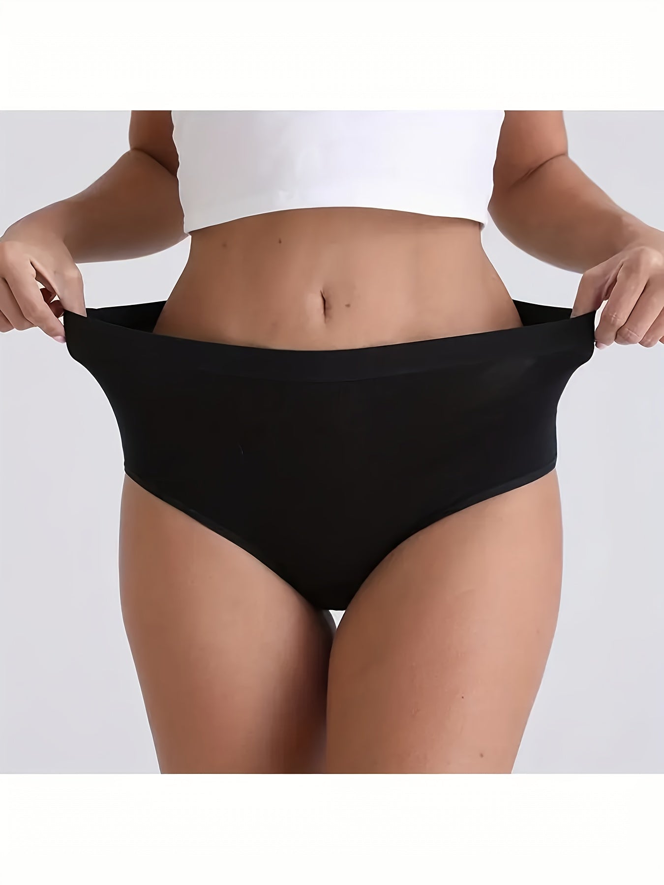 10pcs XORELR Women'S High Waist Tight Pants - Soft Full Coverage Underwear with Mid-Rise, Bohemian Style & Fake Pockets, 10 Solid Colors (Black, Pink, Beige, Light Blue, Dark Blue, Gray, White, Light Green, Mint Green, Navy)