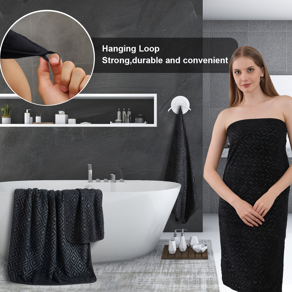 8pcs Extra Large Bath Towel, Ultra-Soft Thick Bath Towel Highly Absorbent Quick Dry Towel 700GSM Includes 2 Oversized Bath Towels & 2 Hand Towels & 4 Towels for Bathroom Hotels Gym, Wash Cloths