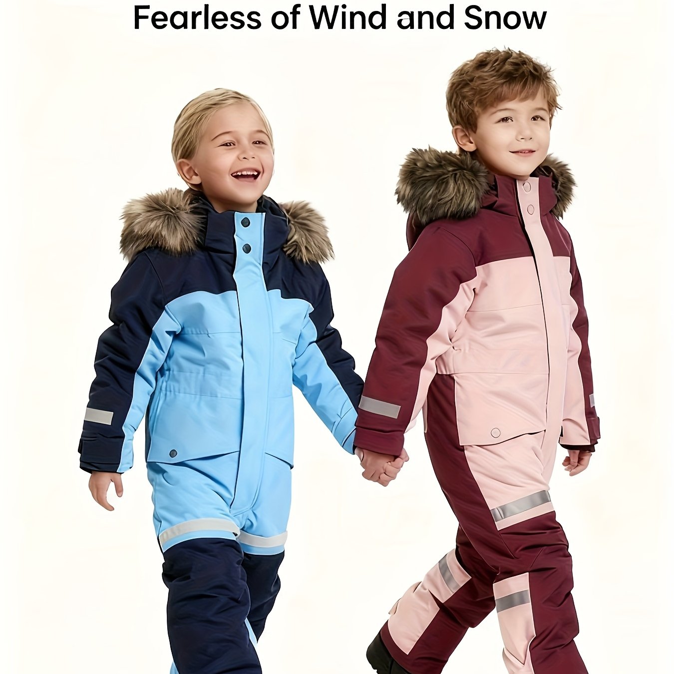 Boys' & Girls' Thickened Warm Windproof High Quality Snowboard Ski Suit Set - Full-Zip/Hooded One-Piece Winter Sports Outfit, Cold-Weather Clothing for Skiing, Ice Skating, Hockey, Birthdays & Christmas Gifts for & (Hand Wash