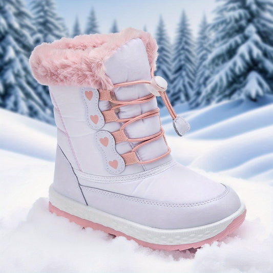 [Fleece-Lined Snow Boots] DACLAY Youngsters' Fleece-Lined Snow Boots - Slip-On Mid-Calf Outdoor Shoes with EVA Sole, All-Season Lightweight Design for Boys & Girls (Youngsters to Youth), Youngsters Winter Footwear, Casual You
