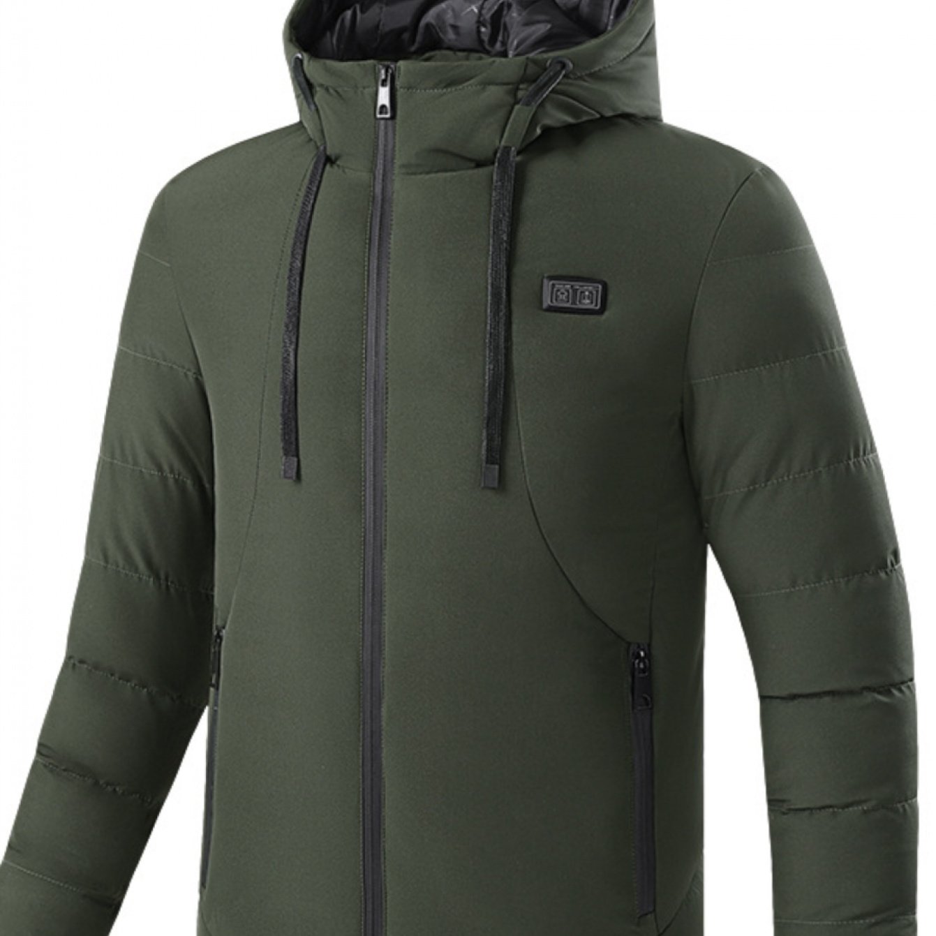 SCACTO Smart Jacket with USB Charging - Thermal Insulated Winter Coat, Full-Zip Hooded Design, USB-Powered System, Zippered Pockets