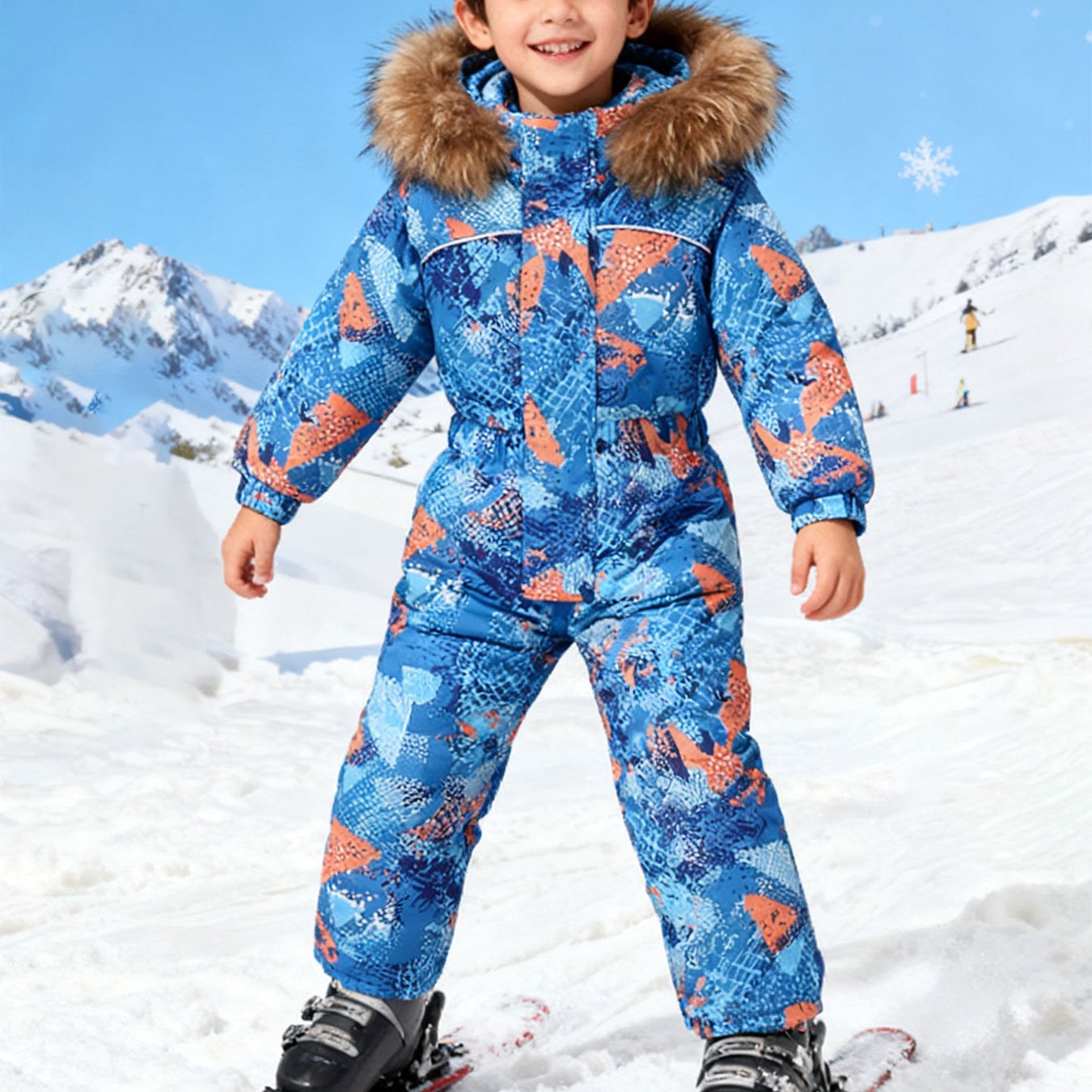 & Girls Thickened Winter Ski Suit - Full-Zip Hooded One-Piece Snow Suit with Pants, Warm Ski Jacket & Snow Coat for Kids Outdoor Skiing, Snowboarding, Cold Weather Play - All-Season (Hand Washable), Perfect for Outdoor